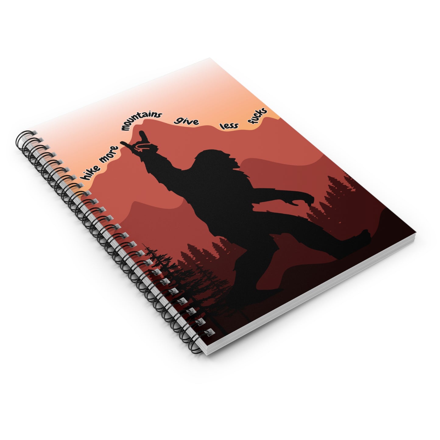 Hike More Mountains Spiral Notebook, Hiking Journal, Nature Lover Gift, Outdoor Planner, Bigfoot Notebook, Camping Log