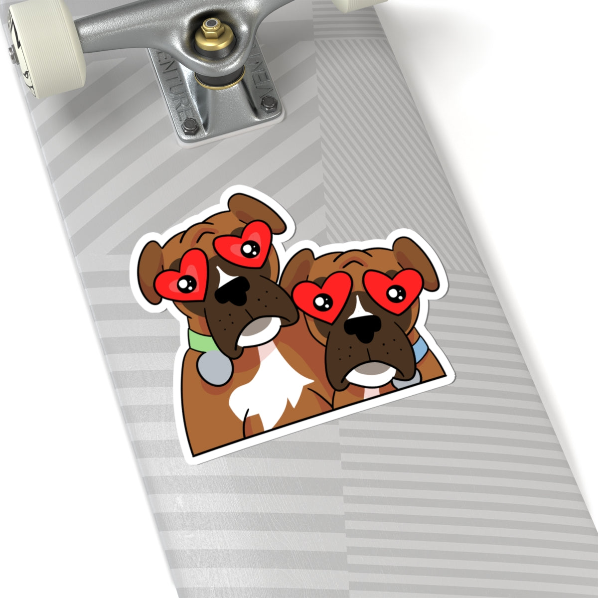 Boxer Love Sticker Kiss-Cut Durable Vinyl Decal, Cute Pet Love, Waterproof, Laptop Car Decor