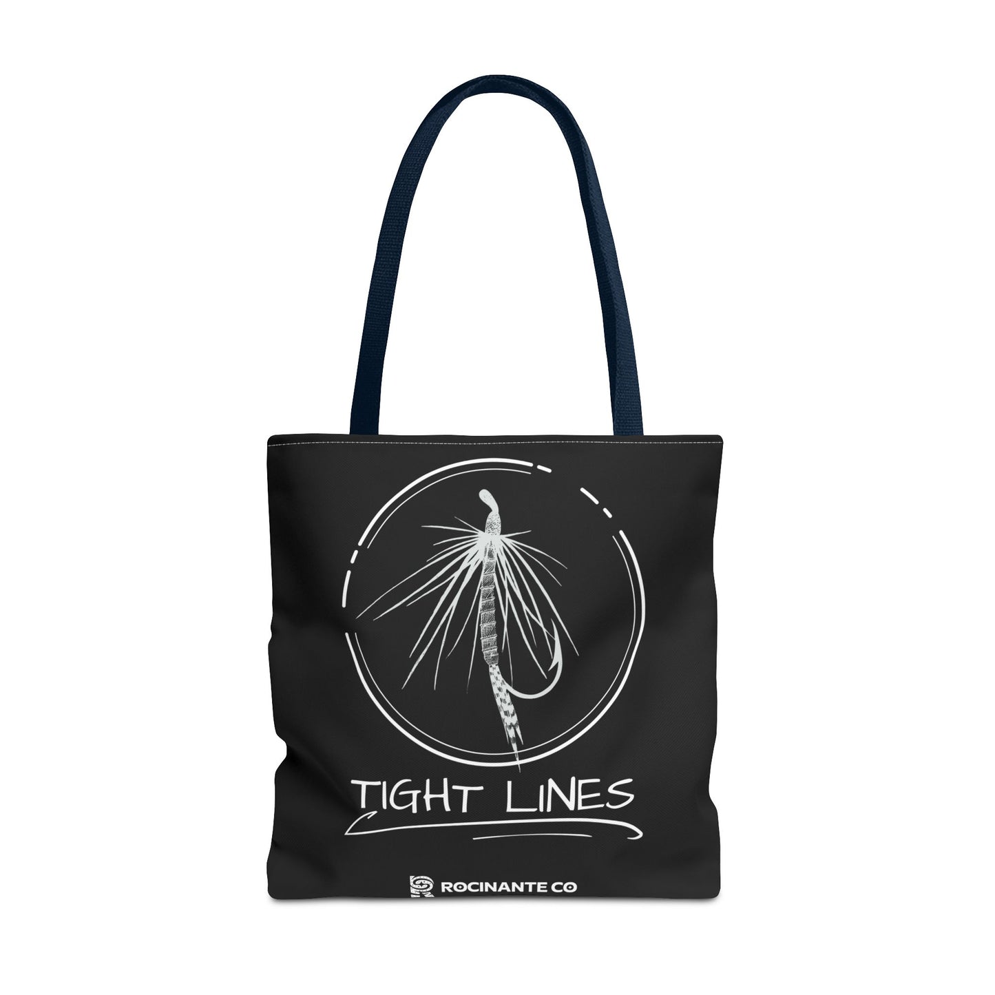 Tight Lines Tote Bag Black, Durable Fishing Tote with Spacious Design & Comfortable Handles for Outdoor Adventures