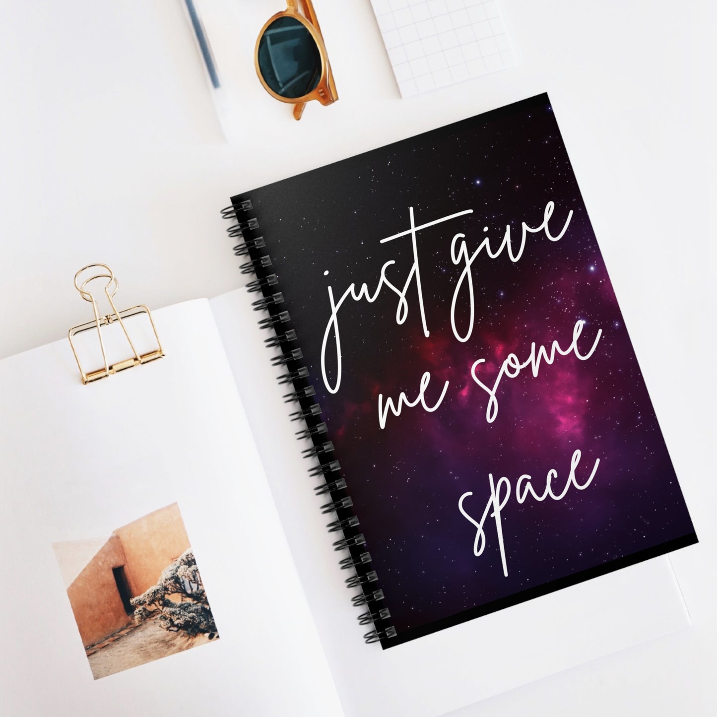 Just Give Me Some Space Spiral Notebook | Space-Themed Journal with Galaxy Cover | Cosmic Stationery for Writers | Students | and Dreamers
