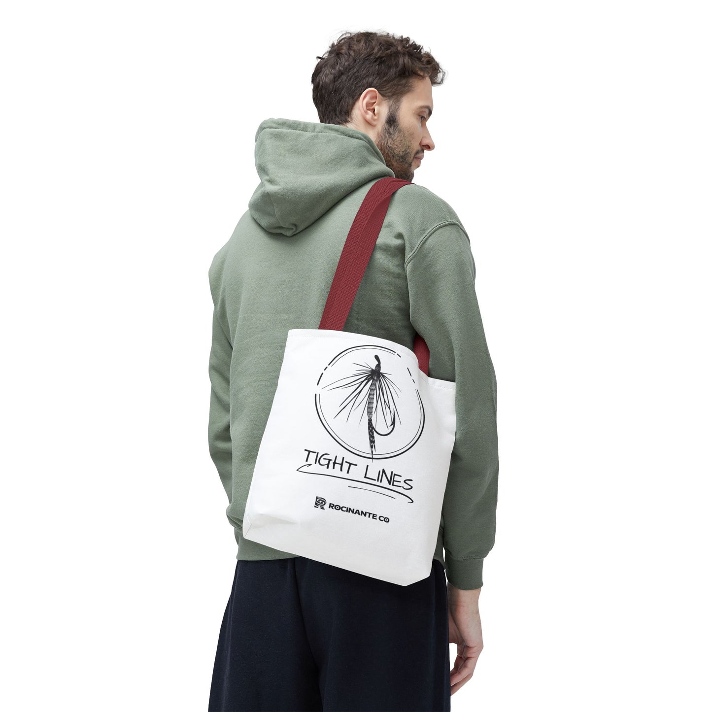 Tight Lines Tote Bag White | Durable Fishing Gift Bag with Stylish Print for Outdoor Enthusiasts & Everyday Use