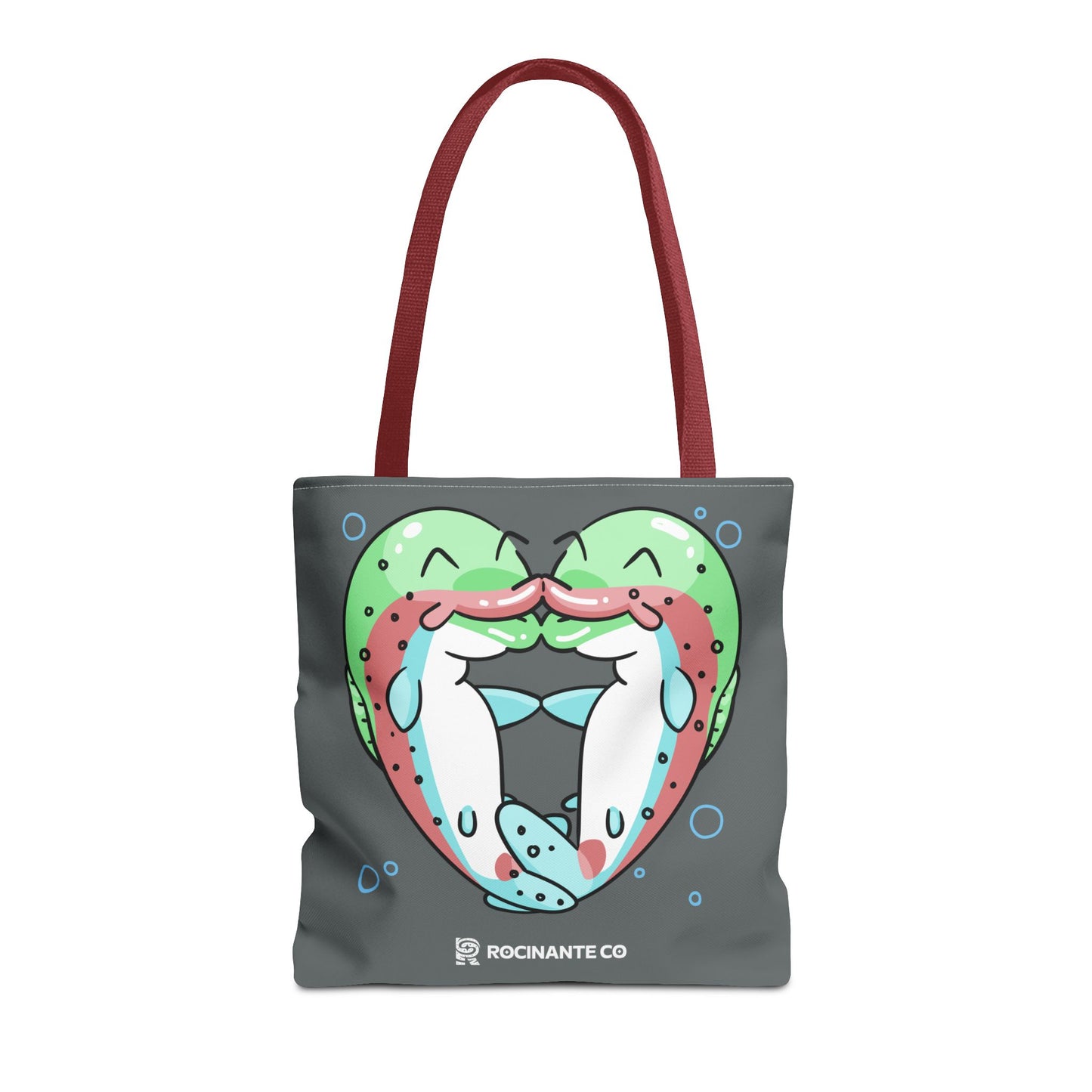 Trout Heart Tote Bag Grey - Eco-Friendly Reusable Shopper, Durable Canvas Carryall for Everyday Use & Gift Idea