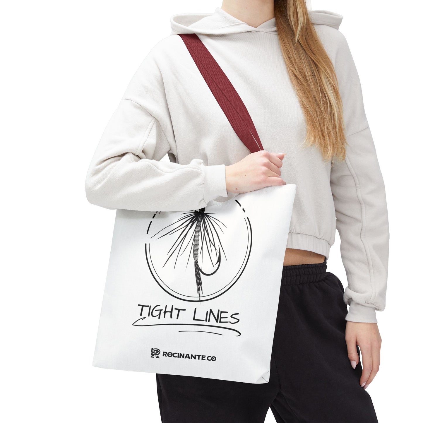 Tight Lines Tote Bag White | Durable Fishing Gift Bag with Stylish Print for Outdoor Enthusiasts & Everyday Use