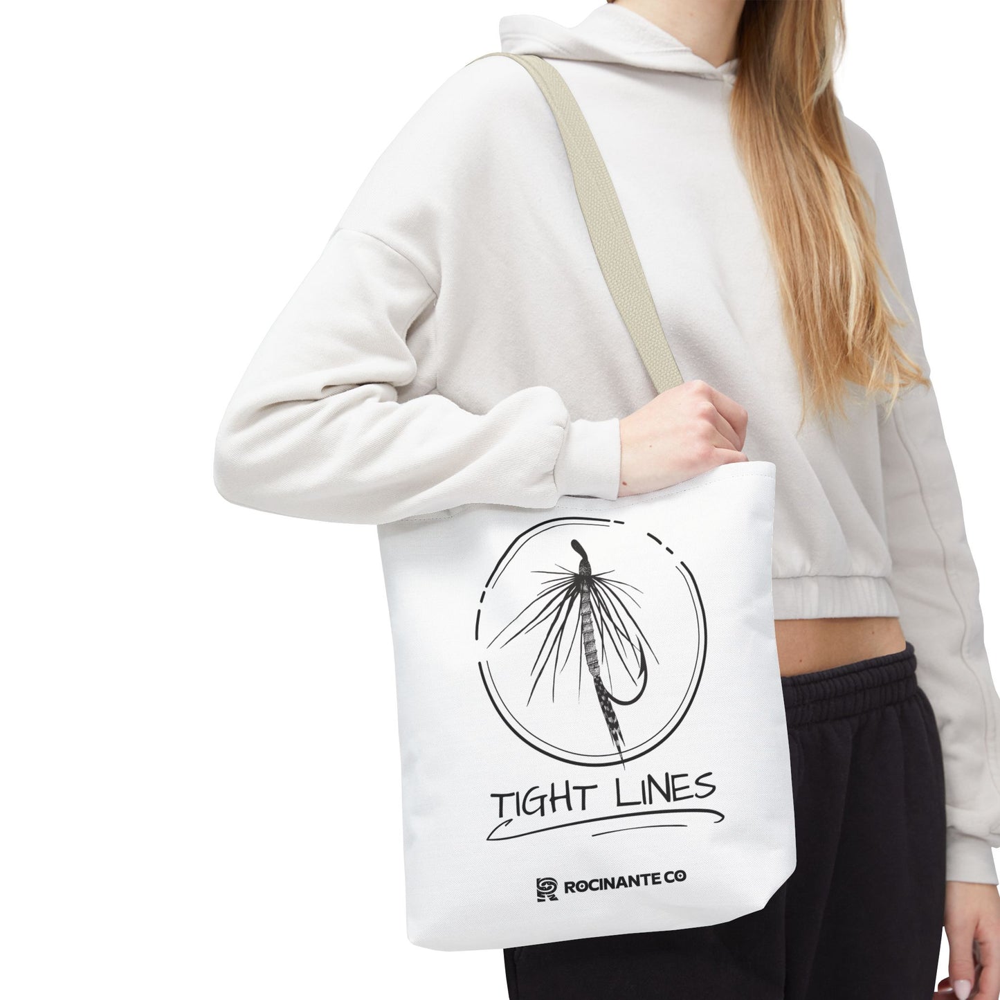 Tight Lines Tote Bag White | Durable Fishing Gift Bag with Stylish Print for Outdoor Enthusiasts & Everyday Use