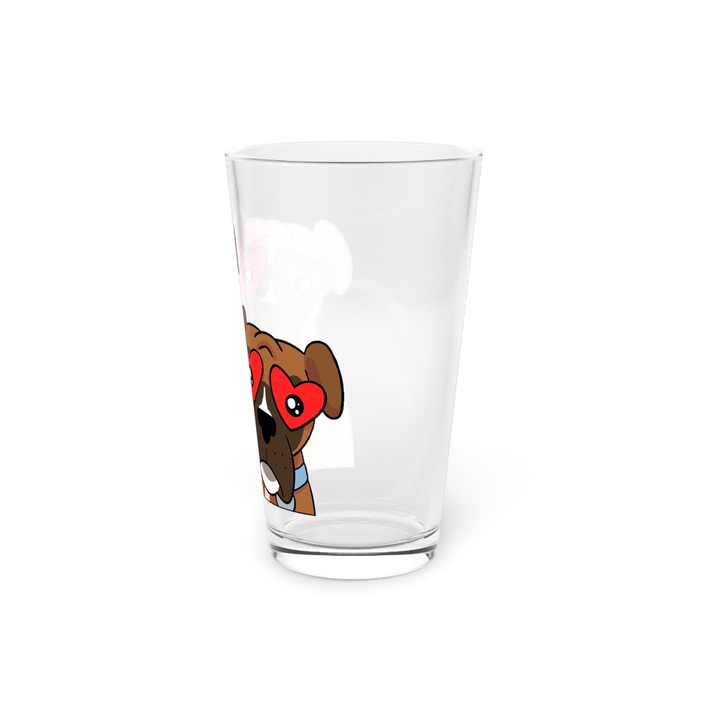 Boxer Love Pint Glass 16oz - Dog Lover Gift, Unique Beer Glassware, Cute Boxer Dog Design, Personalized Drinkware for Pet Owners