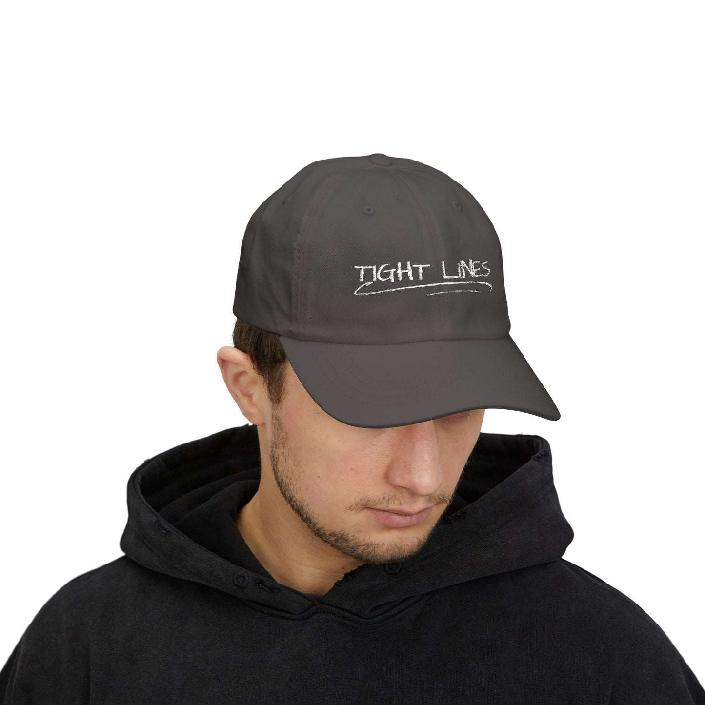 Tight Lines Embroidered Hat (Light Logo)