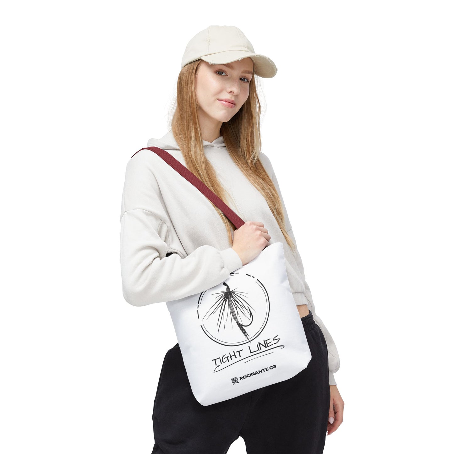 Tight Lines Tote Bag White | Durable Fishing Gift Bag with Stylish Print for Outdoor Enthusiasts & Everyday Use