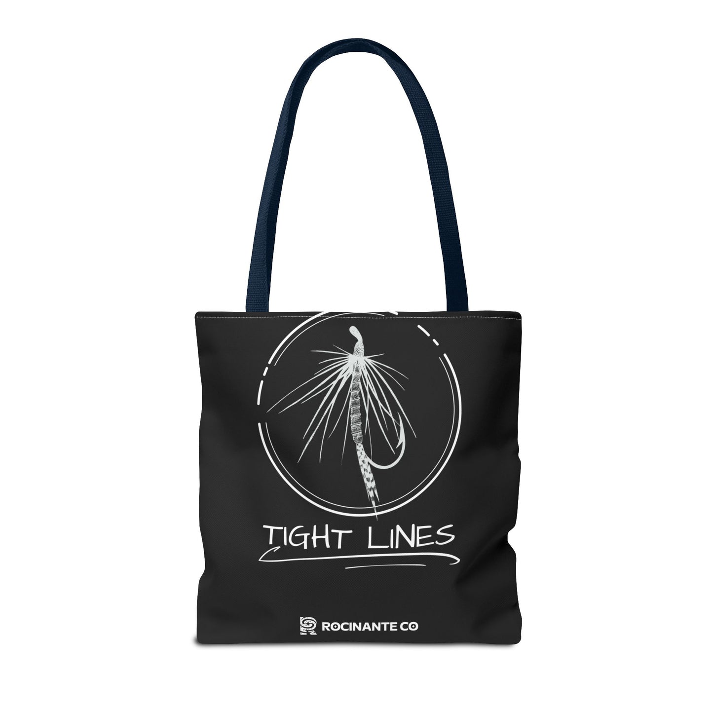 Tight Lines Tote Bag Black, Durable Fishing Tote with Spacious Design & Comfortable Handles for Outdoor Adventures