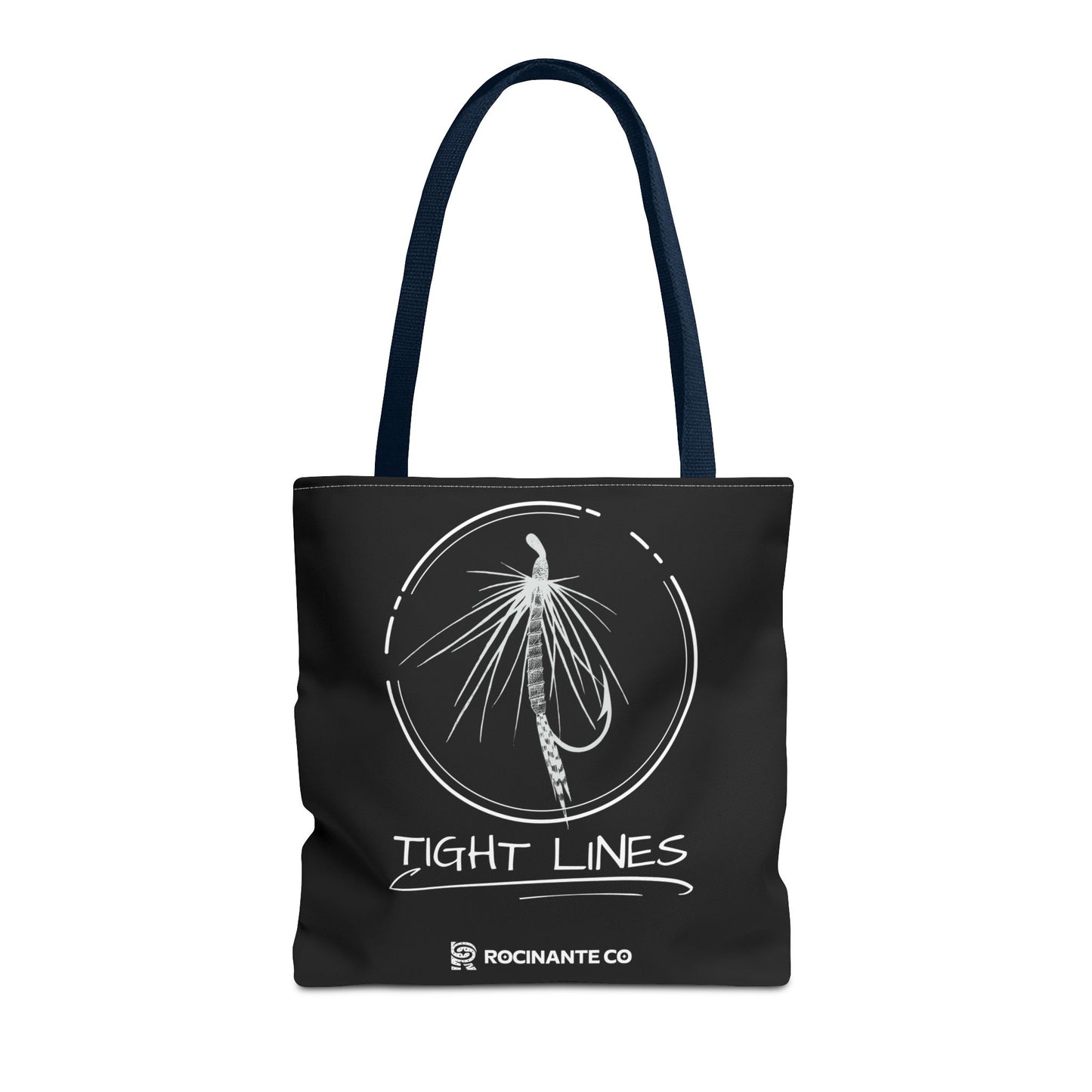 Tight Lines Tote Bag Black, Durable Fishing Tote with Spacious Design & Comfortable Handles for Outdoor Adventures