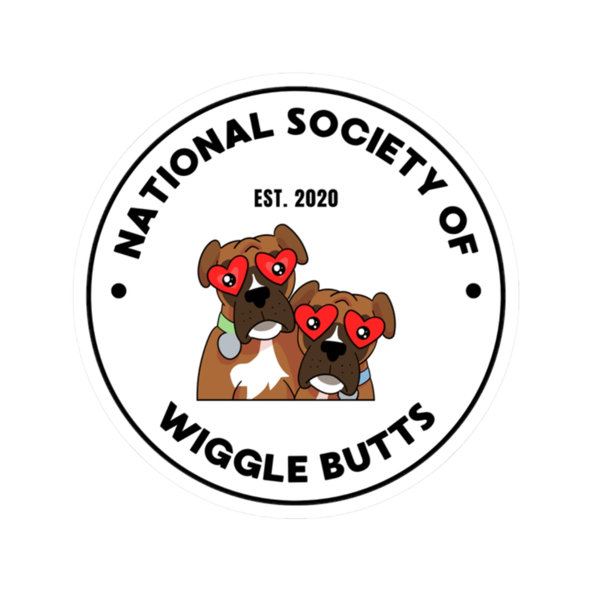 Wiggle Butt Sticker White - Cute Dog Decal for Laptop, Water Bottle & Car, Durable Vinyl Pet Lover Gift