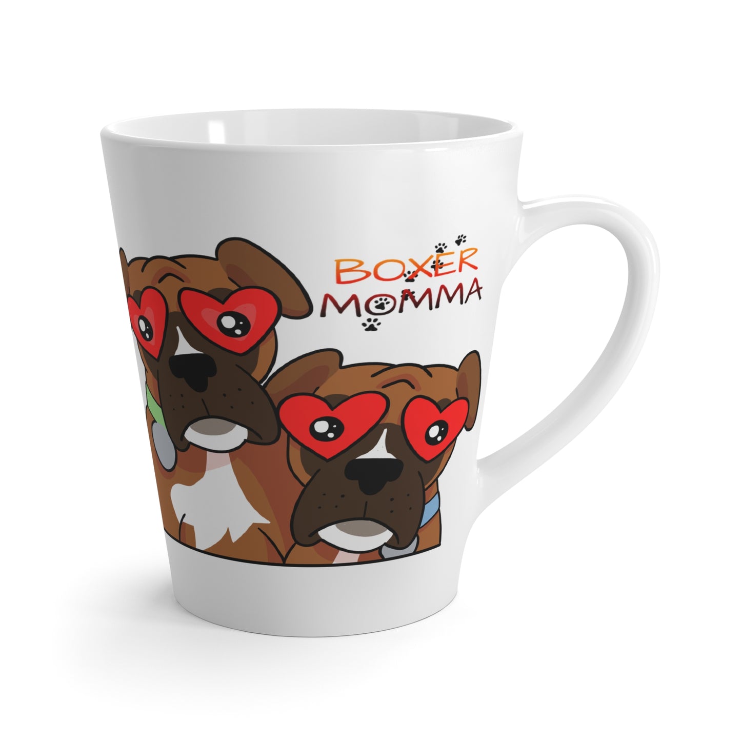 Boxer Momma Latte Mug - Cute Dog Lover Coffee Cup, Funny Gift for Boxer Moms, Ceramic Tea Mug, Pet Owner Gift, Cozy Drinkware