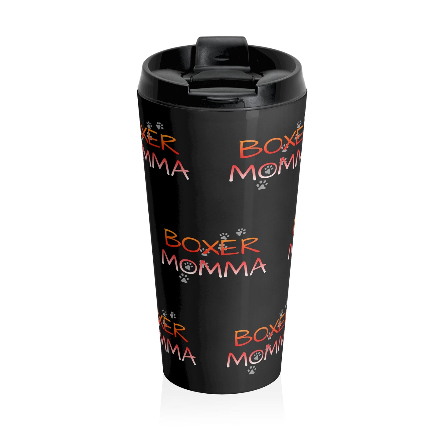 Boxer Momma 15oz Tumbler, Gift for Dog Lovers, Stainless Steel Mug for Pet Owners, Personalized Dog Mom Mug, Cute Travel Coffee Mug