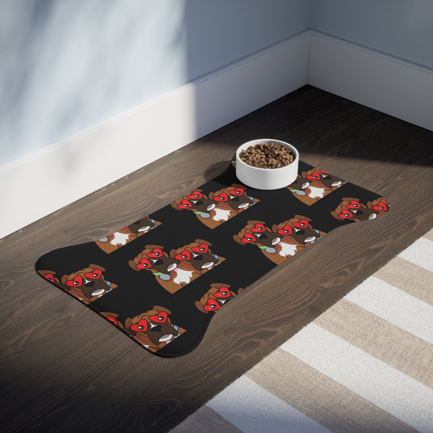Boxer Feeding Mats for Dogs – Cute Non-Slip Waterproof Placemat with Boxer Dog Design for Pet Bowls & Home Decor