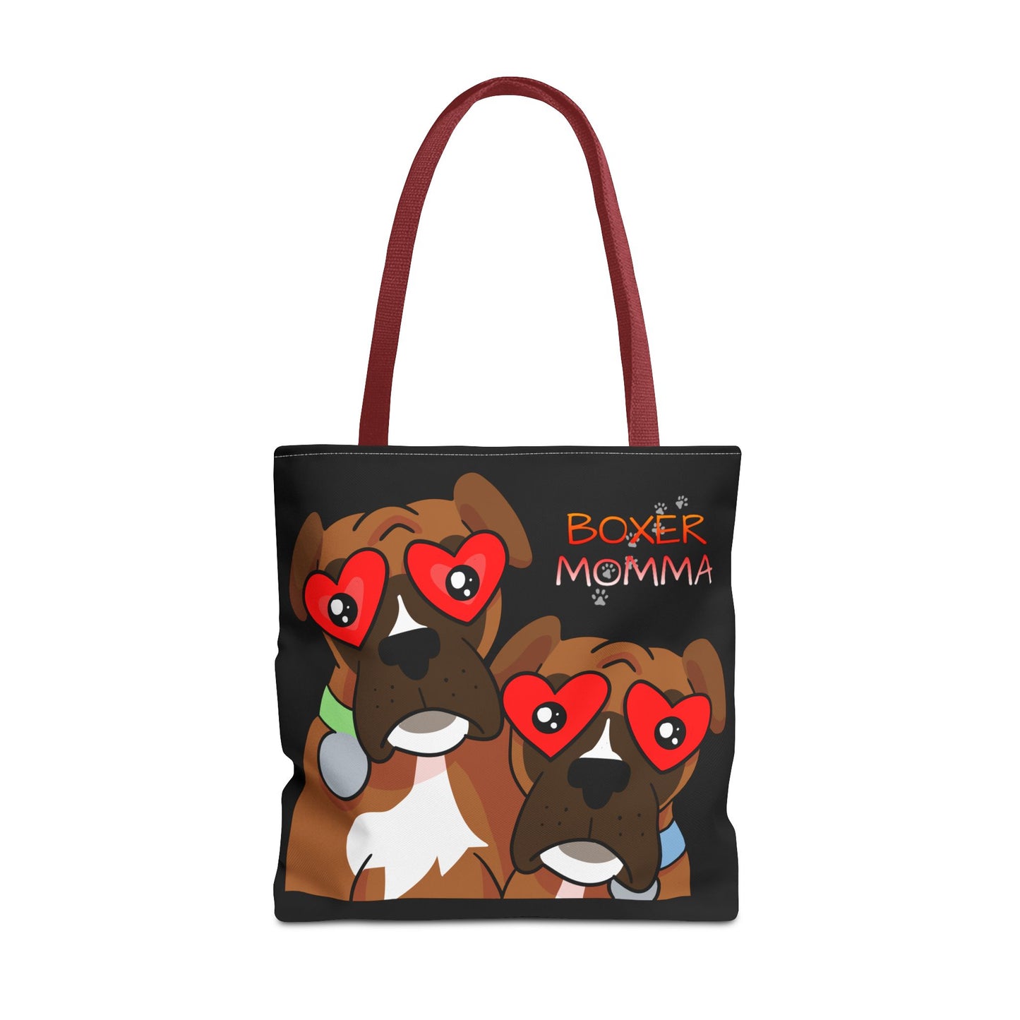 Boxer Momma Tote Bag Black - Durable Canvas Shoulder Bag for Dog Lovers, Spacious Everyday Carry, Pet Mom Gift