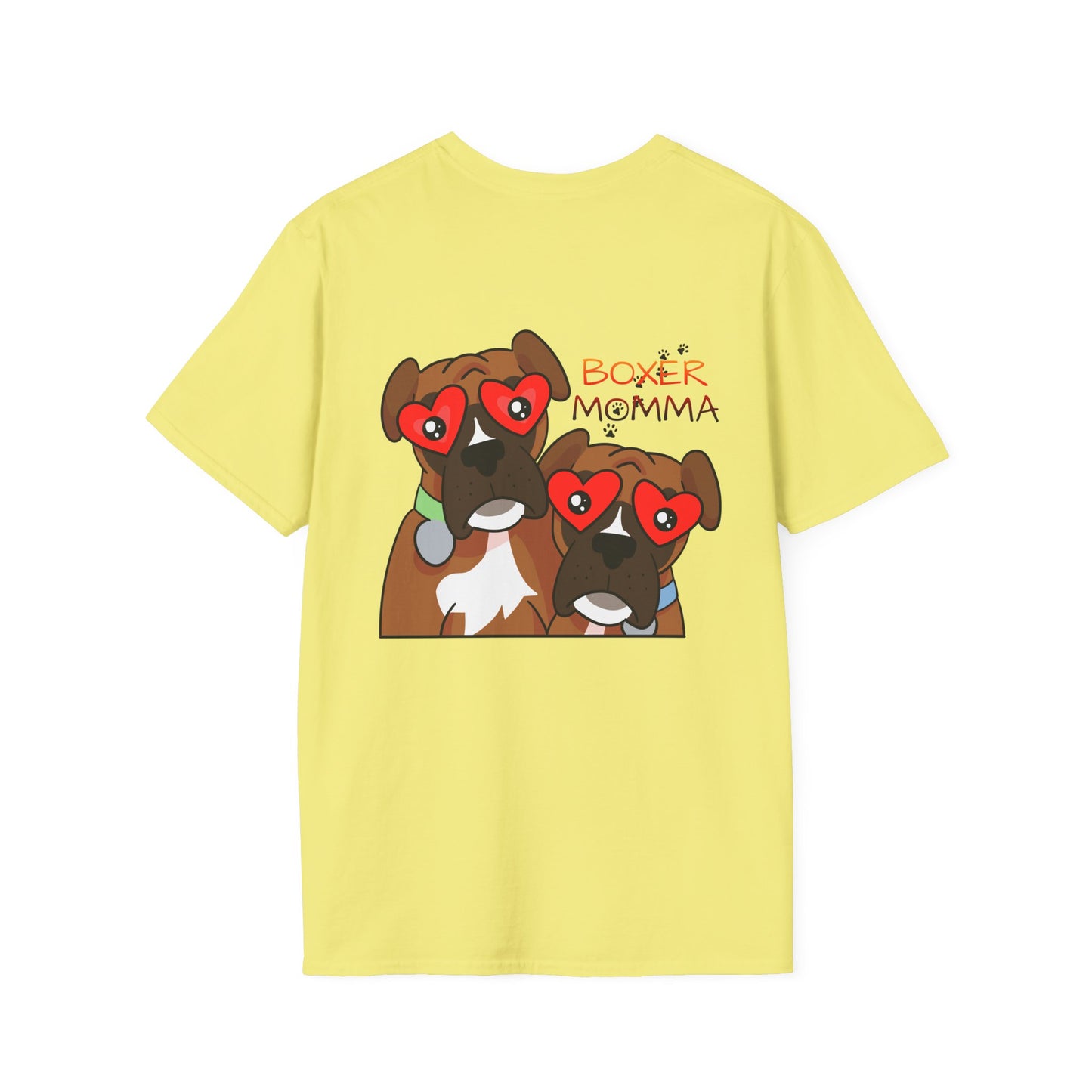 Unisex Boxer Momma T-Shirt - Softstyle Cotton Tee, Dog Lover Gift, Casual Fit, Pet Mom Shirt, Comfortable & Durable