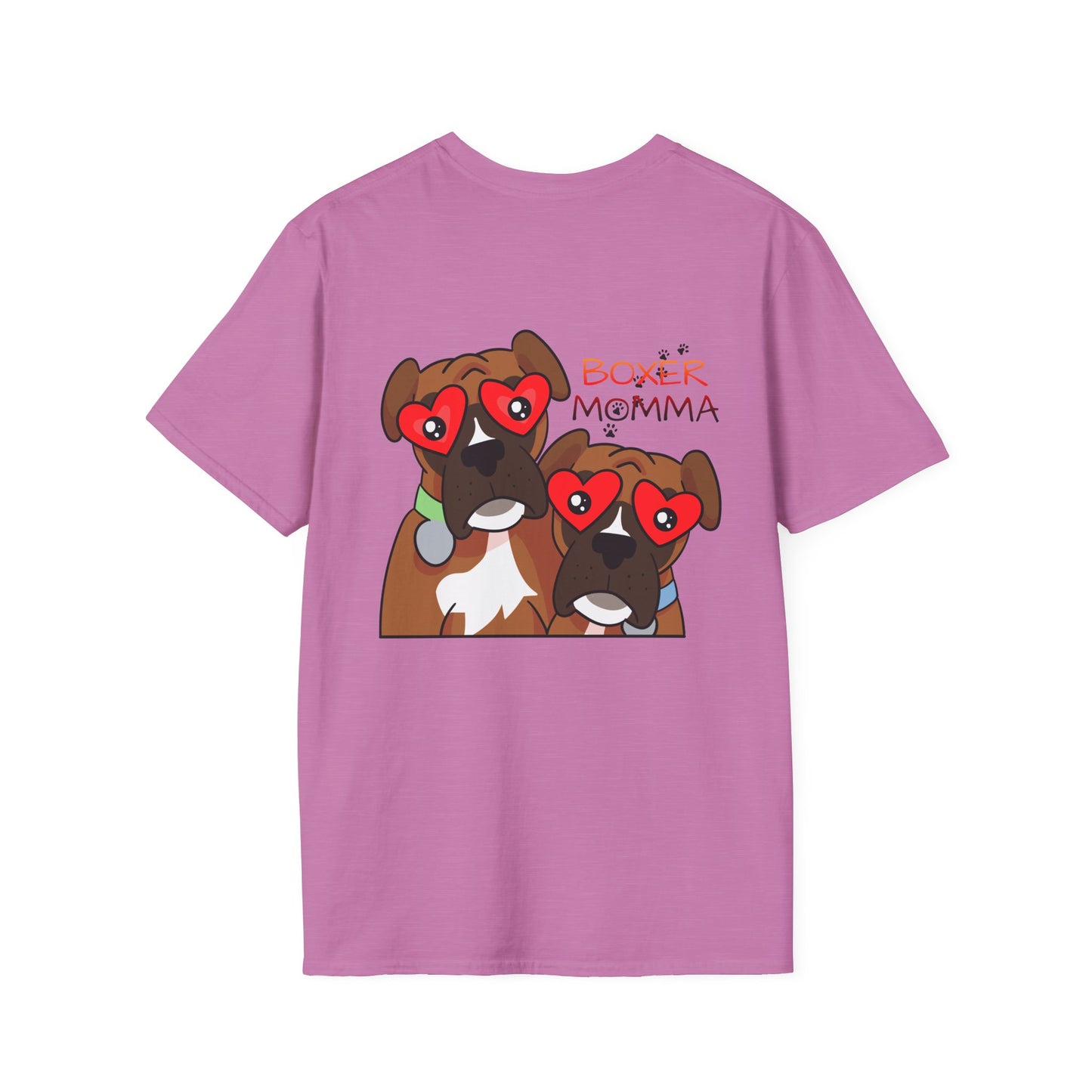 Unisex Boxer Momma T-Shirt - Softstyle Cotton Tee, Dog Lover Gift, Casual Fit, Pet Mom Shirt, Comfortable & Durable
