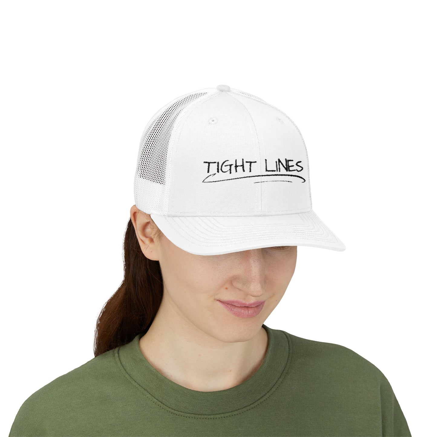 Tight Lines Embroidered Trucker Hat (Dark Logo)