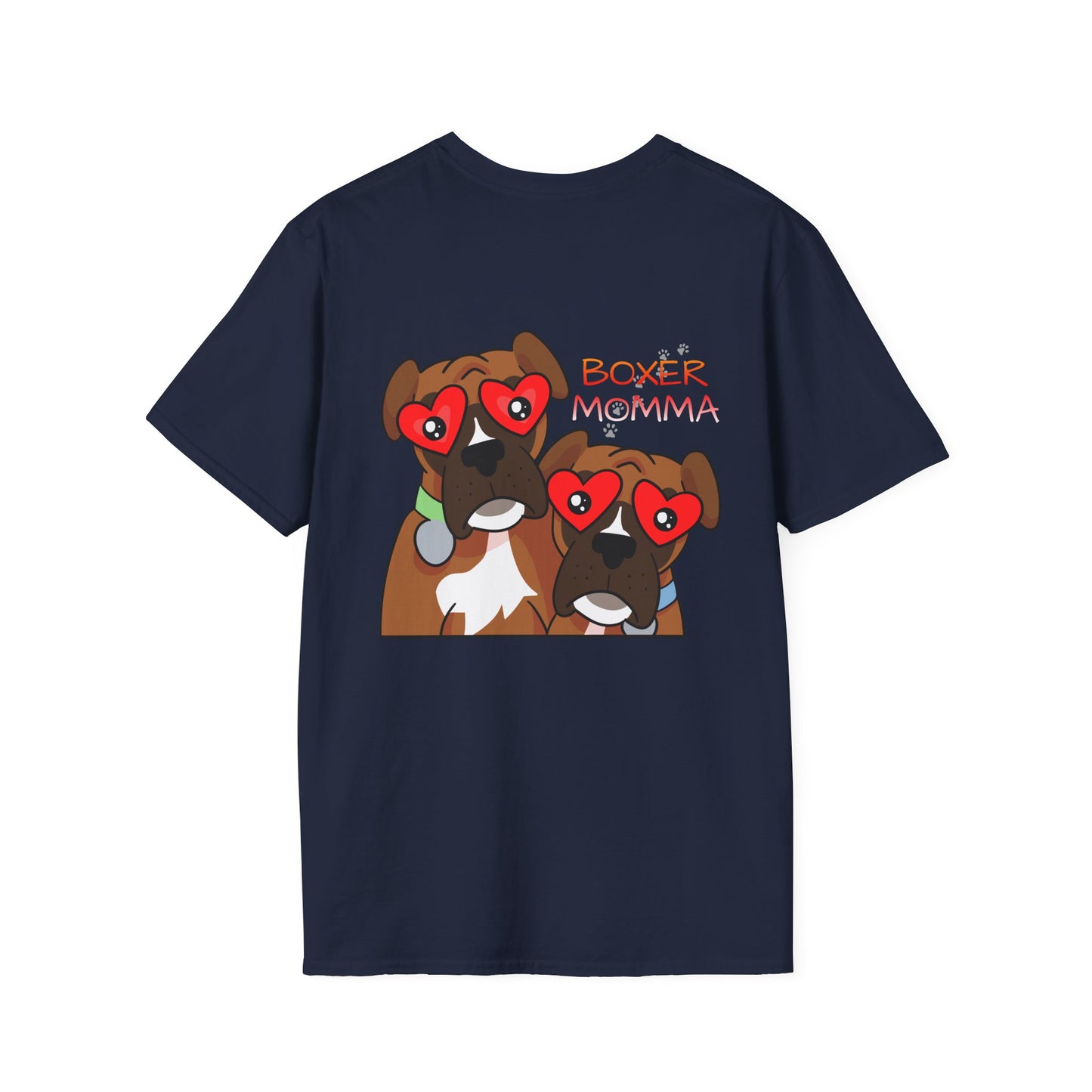 Unisex Boxer Momma T-Shirt - Softstyle Cotton Tee, Dog Lover Gift, Casual Fit, Pet Mom Shirt, Comfortable & Durable