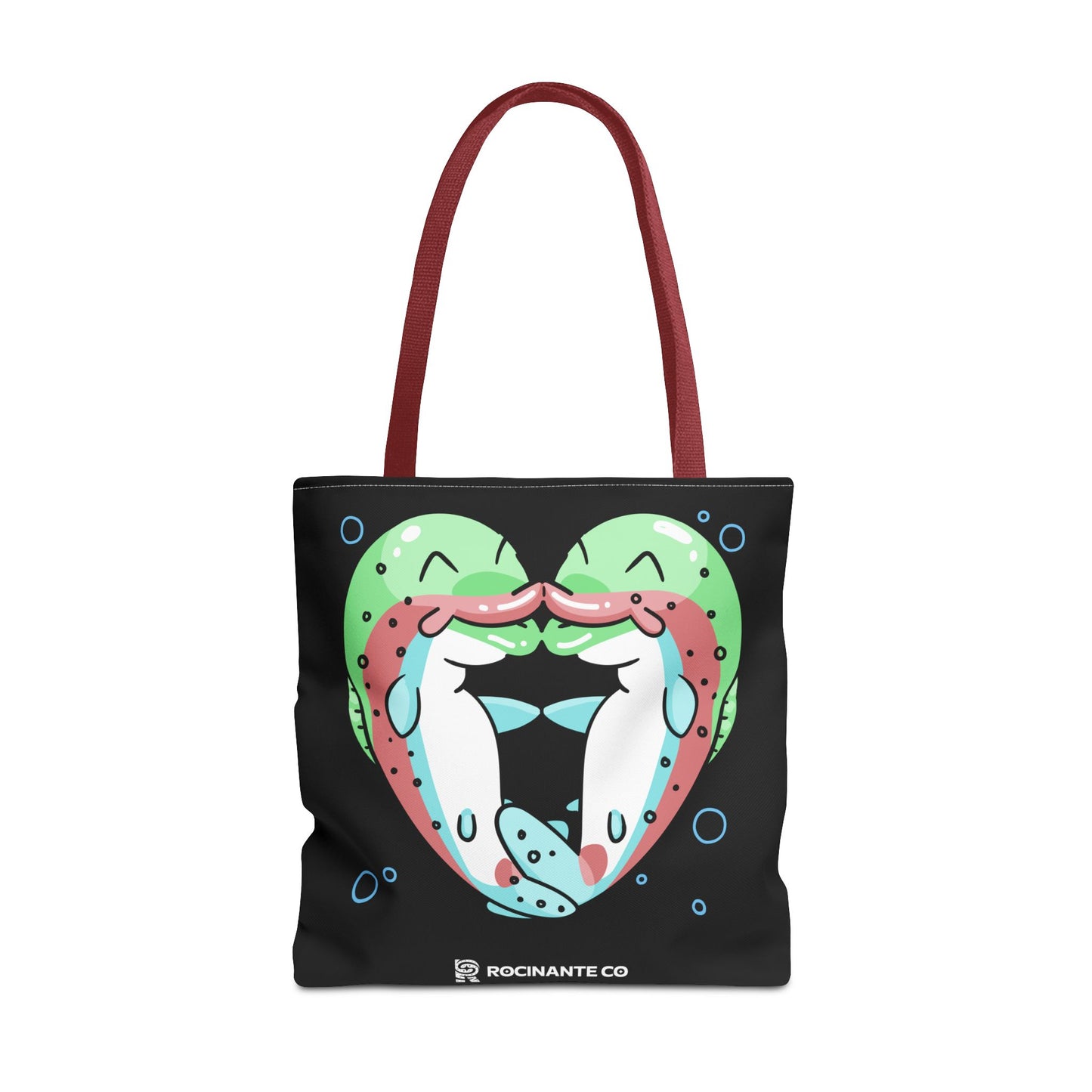 Trout Heart Tote Bag Black – Eco-Friendly Reusable Grocery Shopper, Stylish Canvas Bag for Fishing Lovers & Outdoor Adventures