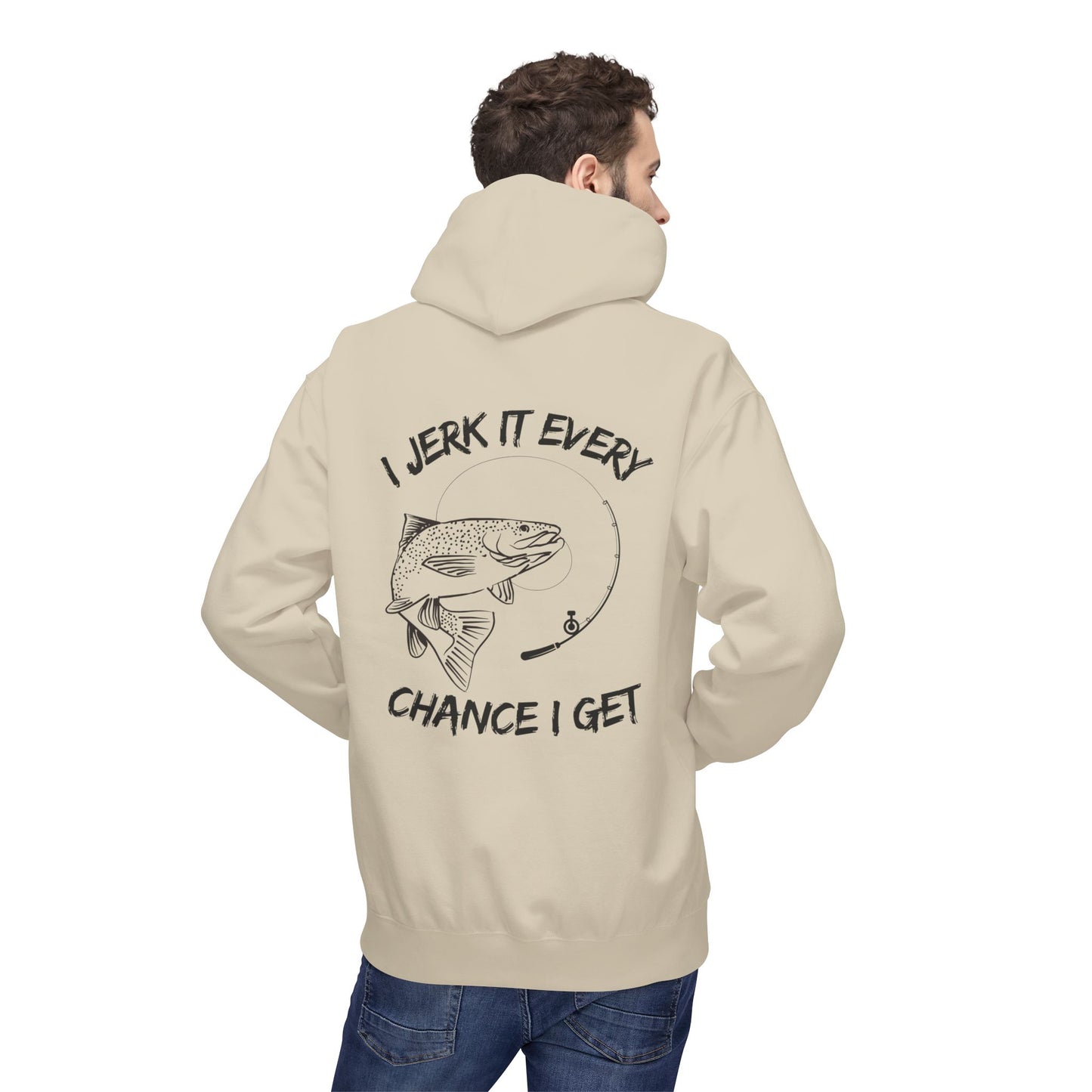 Jerk It Hoodie, Unisex Fisherman's Apparel, Funny Gift for Anglers, Outdoor Hoodie, Perfect for Fishing Trips