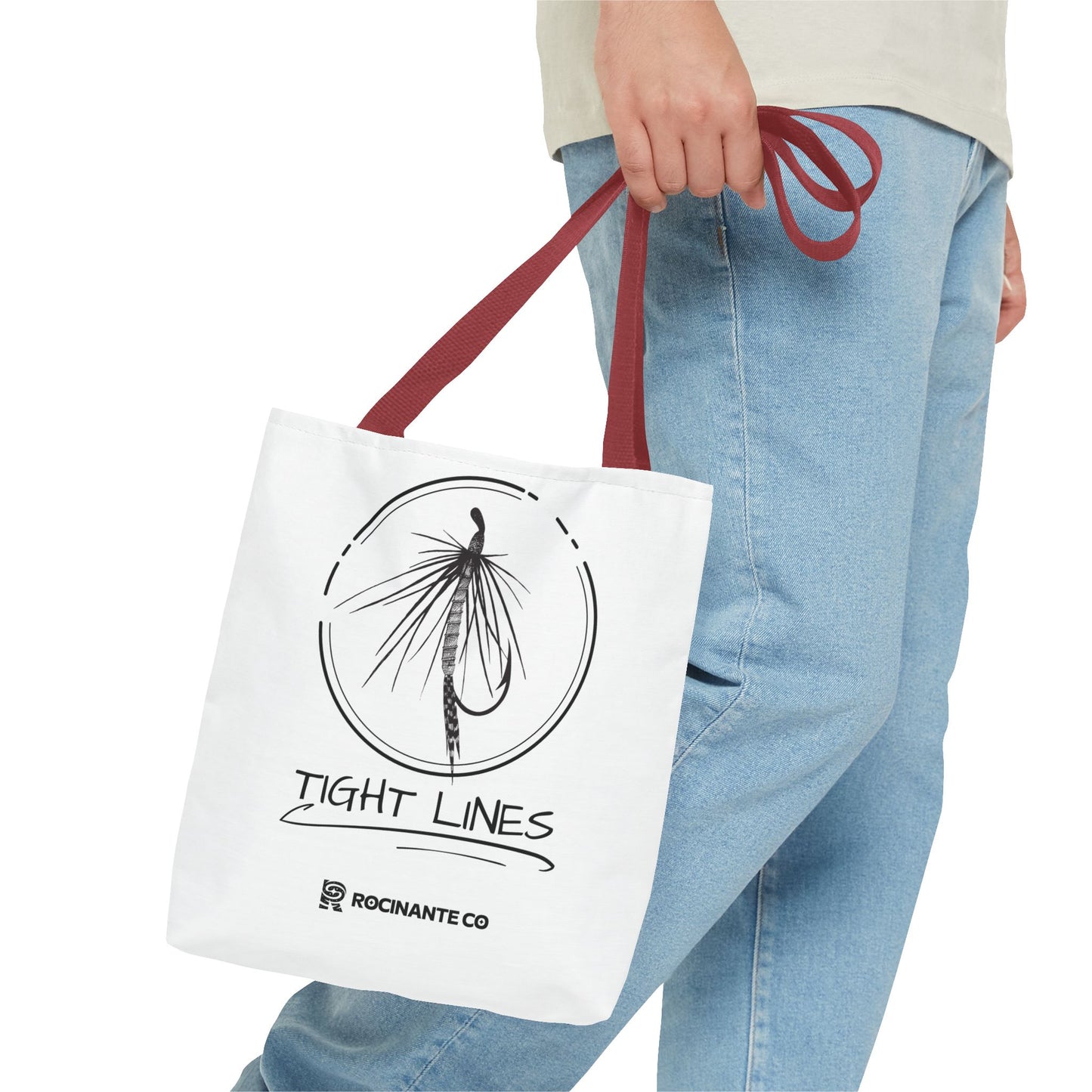 Tight Lines Tote Bag White | Durable Fishing Gift Bag with Stylish Print for Outdoor Enthusiasts & Everyday Use