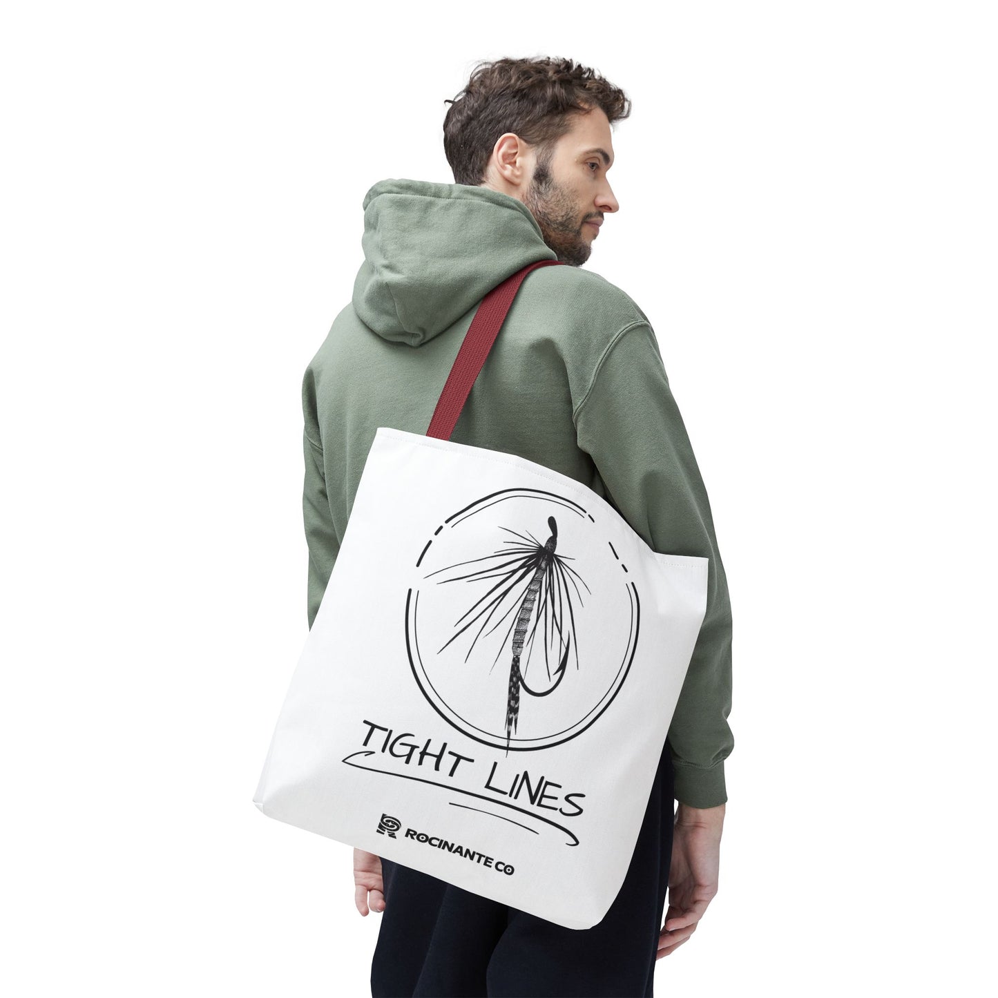 Tight Lines Tote Bag White | Durable Fishing Gift Bag with Stylish Print for Outdoor Enthusiasts & Everyday Use