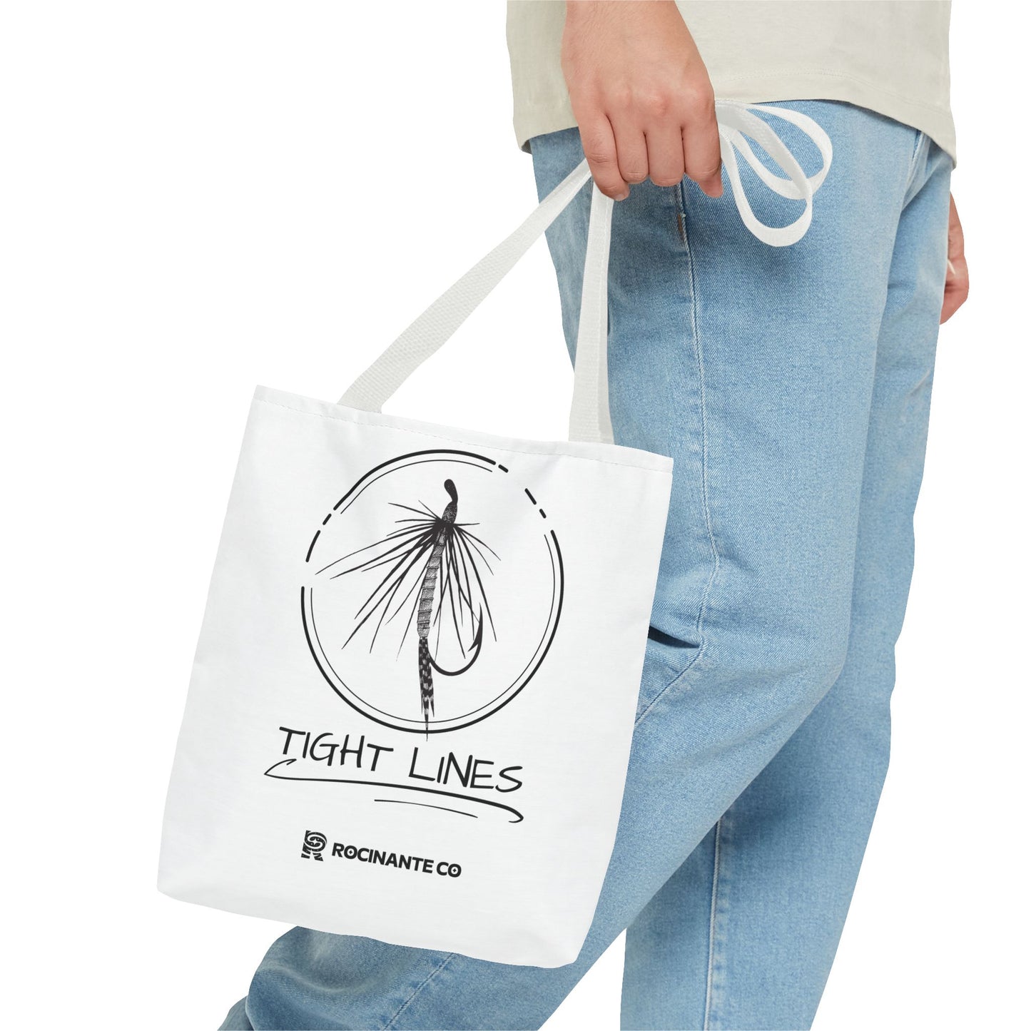 Tight Lines Tote Bag White | Durable Fishing Gift Bag with Stylish Print for Outdoor Enthusiasts & Everyday Use