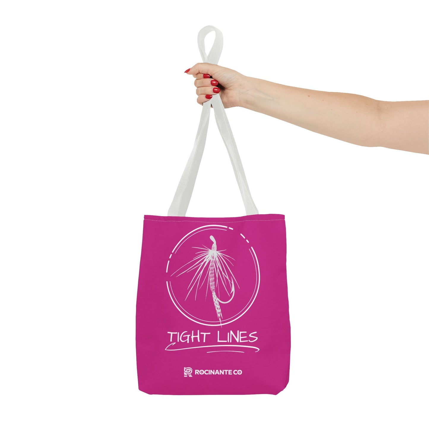 Pink Tight Lines Tote Bag, Fishing Canvas Tote Lightweight Durable Beach Market Bag