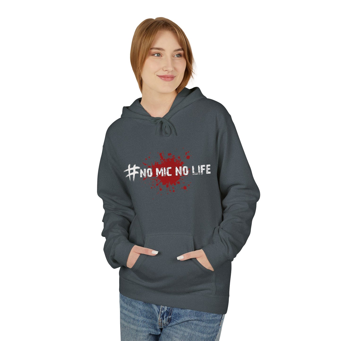 #No Mic No Life Unisex Hoodie – Gamer Essentials, Perfect for Halloween, Cosplay, Gift for Fans, Gaming, Zombie Culture