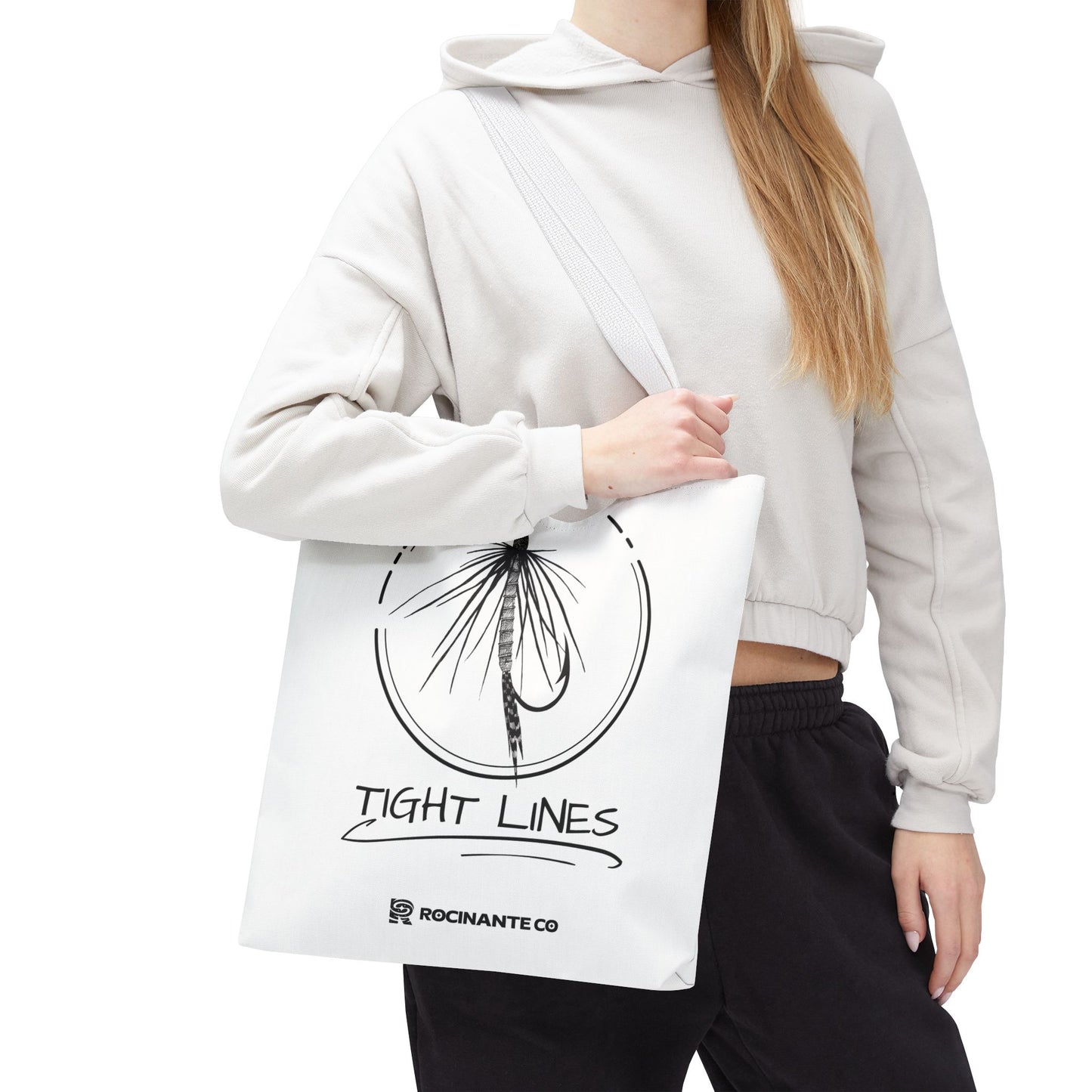 Tight Lines Tote Bag White | Durable Fishing Gift Bag with Stylish Print for Outdoor Enthusiasts & Everyday Use