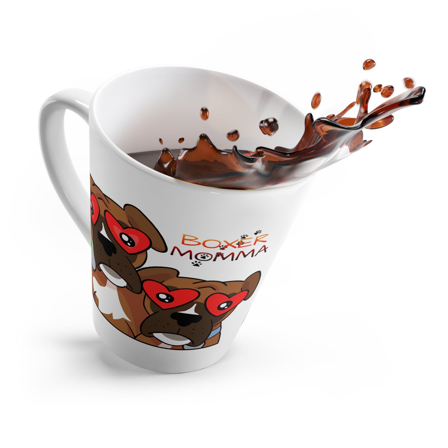 Boxer Momma Latte Mug - Cute Dog Lover Coffee Cup, Funny Gift for Boxer Moms, Ceramic Tea Mug, Pet Owner Gift, Cozy Drinkware