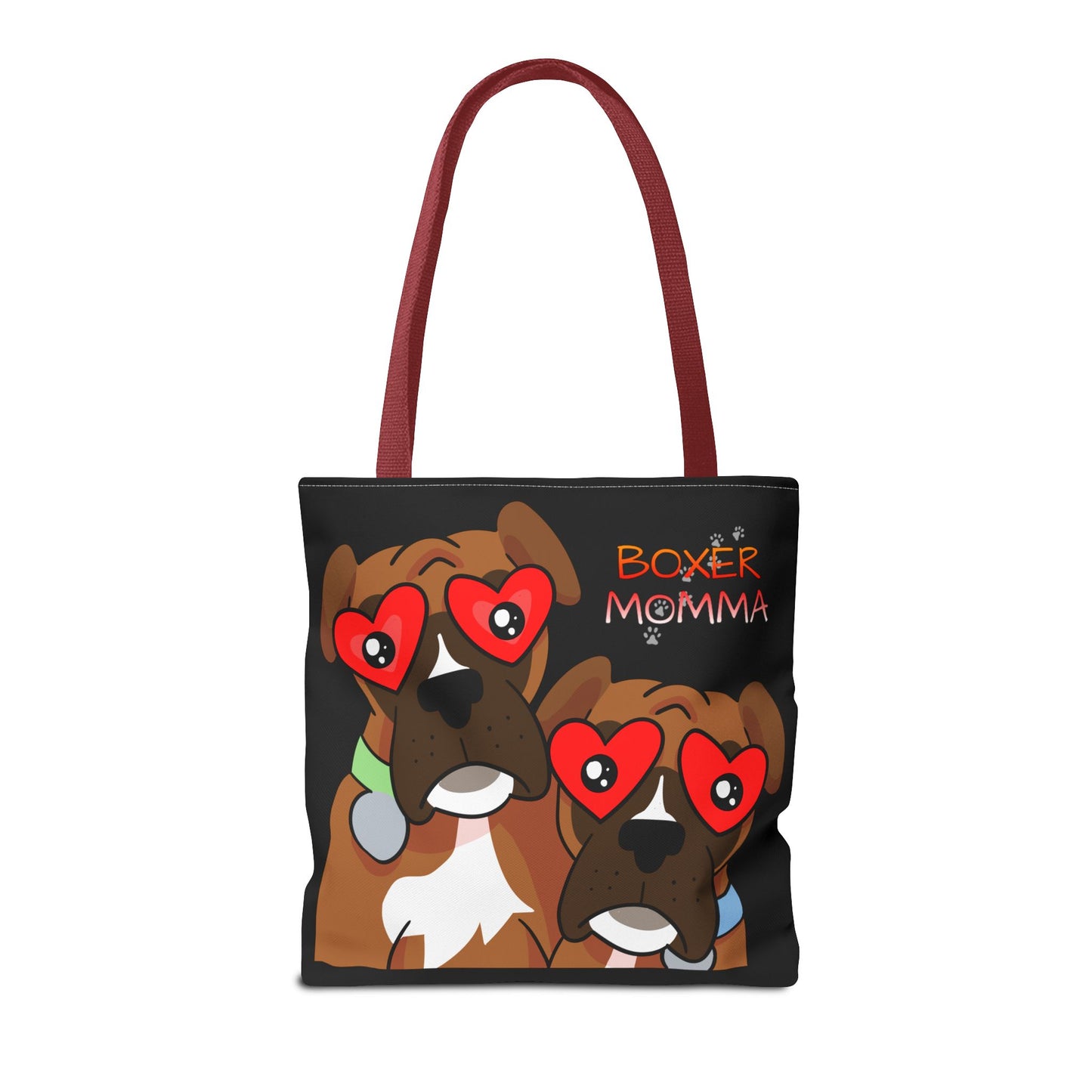 Boxer Momma Tote Bag Black - Durable Canvas Shoulder Bag for Dog Lovers, Spacious Everyday Carry, Pet Mom Gift