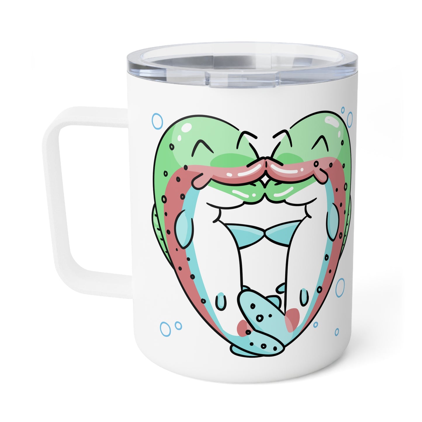 Trout Heart Tumbler 10oz | Insulated Stainless Steel Fishing Lover Gift | Travel Coffee Cup with Lid | Outdoor Camp Drinkware
