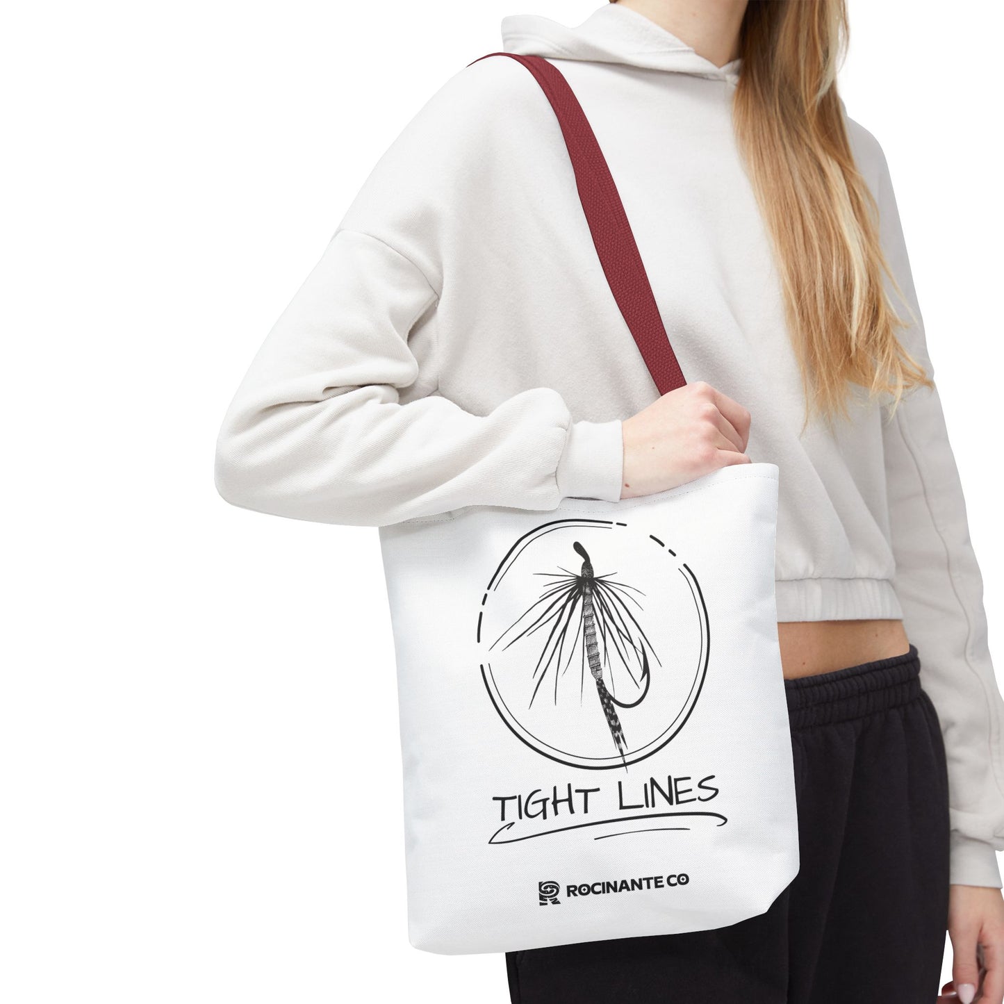 Tight Lines Tote Bag White | Durable Fishing Gift Bag with Stylish Print for Outdoor Enthusiasts & Everyday Use