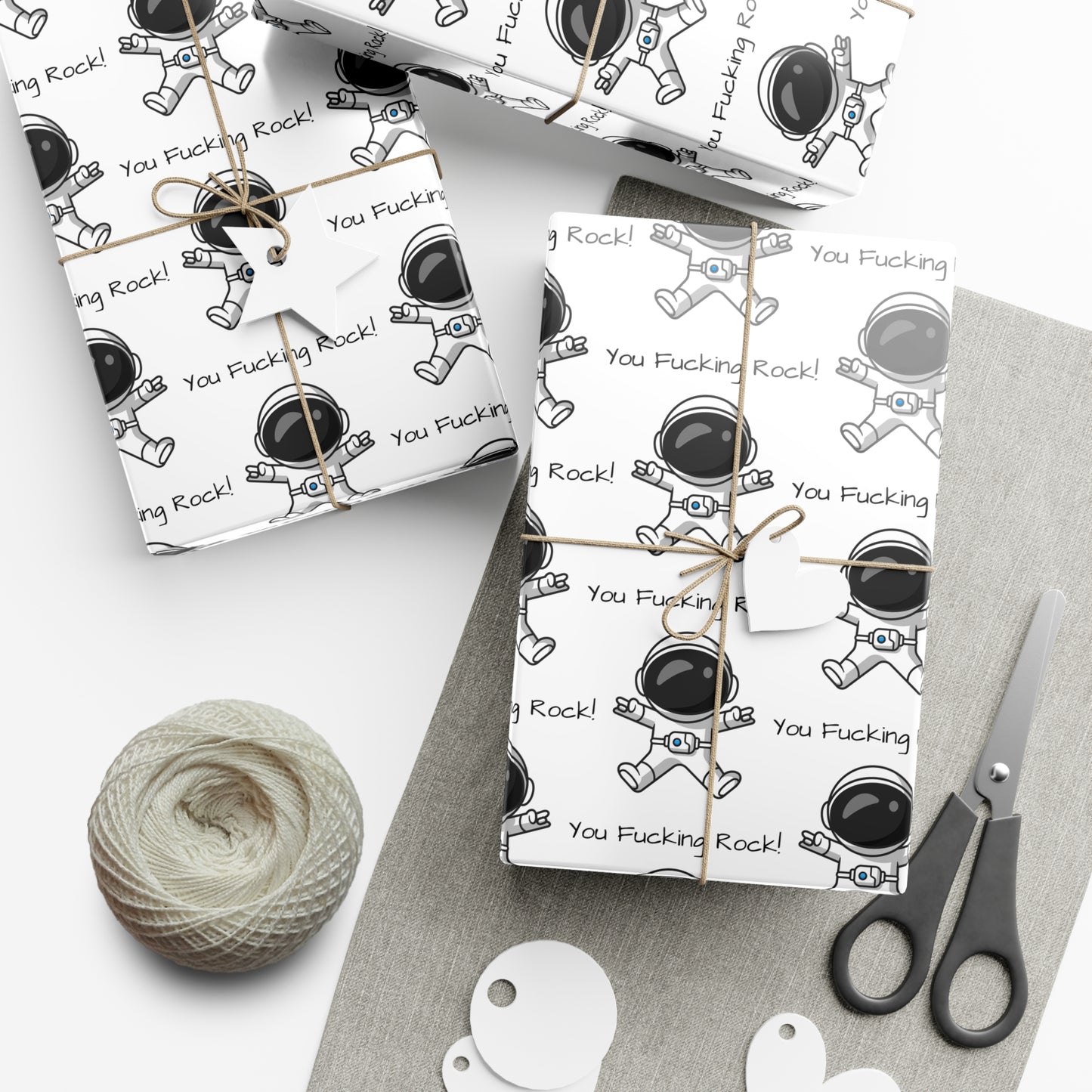 You Rock! Astronaut Gift Wrap Paper - Fun Wrapping for Birthdays, Holidays, Parties, Unique Gift Wrap
