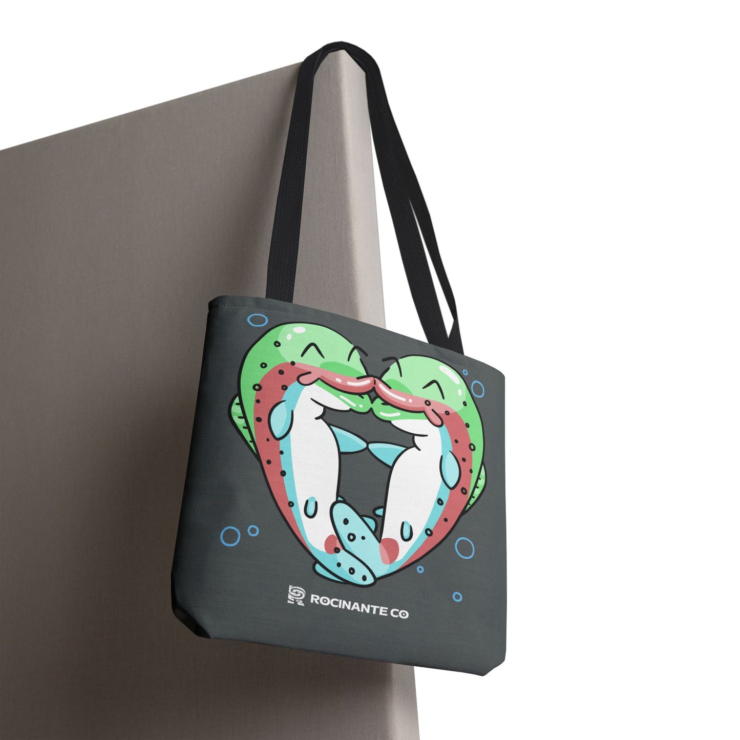 Trout Heart Tote Bag Grey - Eco-Friendly Reusable Shopper, Durable Canvas Carryall for Everyday Use & Gift Idea
