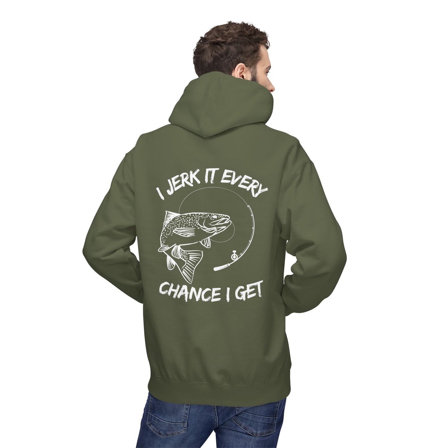 Jerk It Hoodie, Unisex Fisherman's Apparel, Funny Gift for Anglers, Outdoor Hoodie, Perfect for Fishing Trips