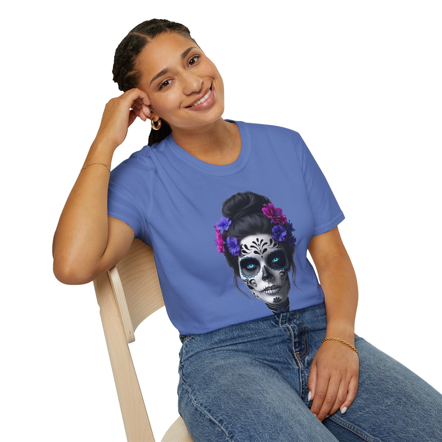 Day of the Dead T-Shirt, Skull Graphic Tee, Unisex Casual Shirt, Halloween Apparel, Festival Clothing, Gift for Her