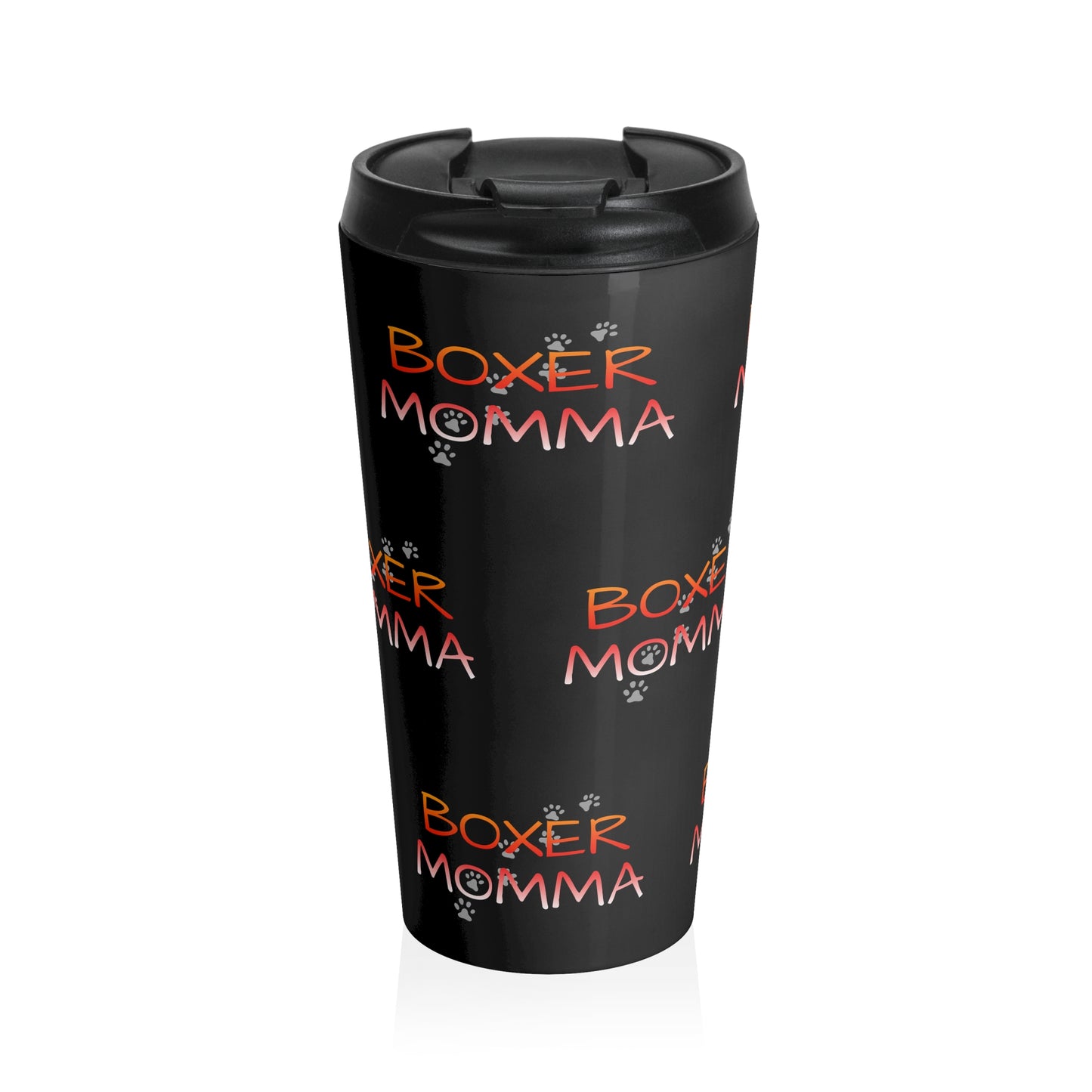 Boxer Momma 15oz Tumbler, Gift for Dog Lovers, Stainless Steel Mug for Pet Owners, Personalized Dog Mom Mug, Cute Travel Coffee Mug