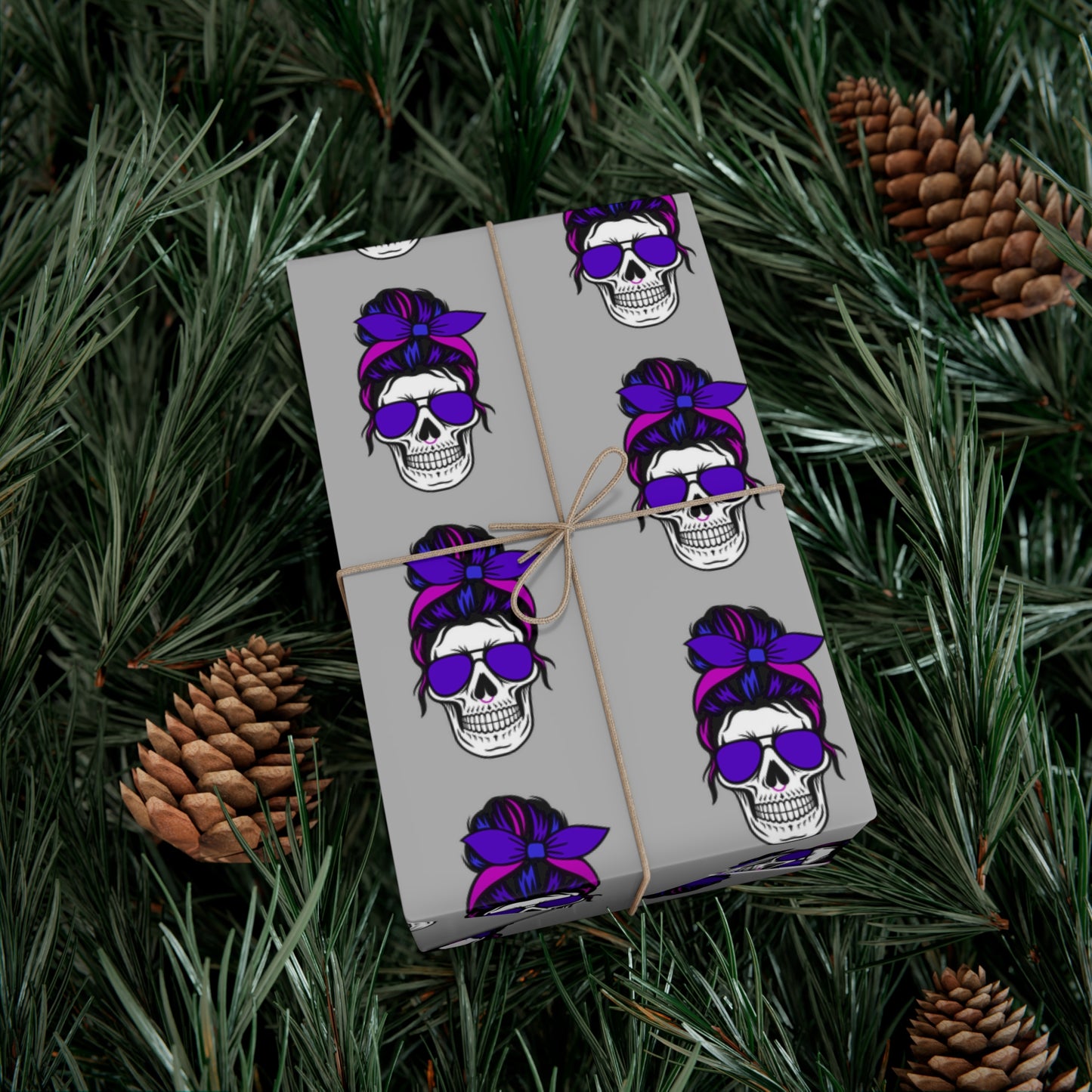 Feral Skull Gift Wrap Paper, Halloween Wrapping Paper, Unique Party Supplies, Dark Themed Gifts, Gothic Birthday Wrap