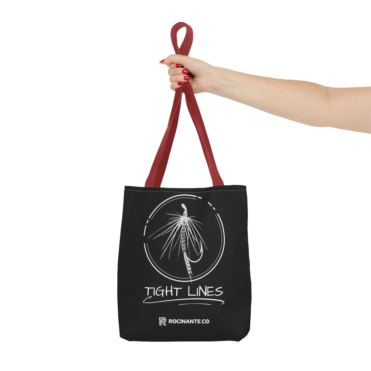 Tight Lines Tote Bag Black, Durable Fishing Tote with Spacious Design & Comfortable Handles for Outdoor Adventures