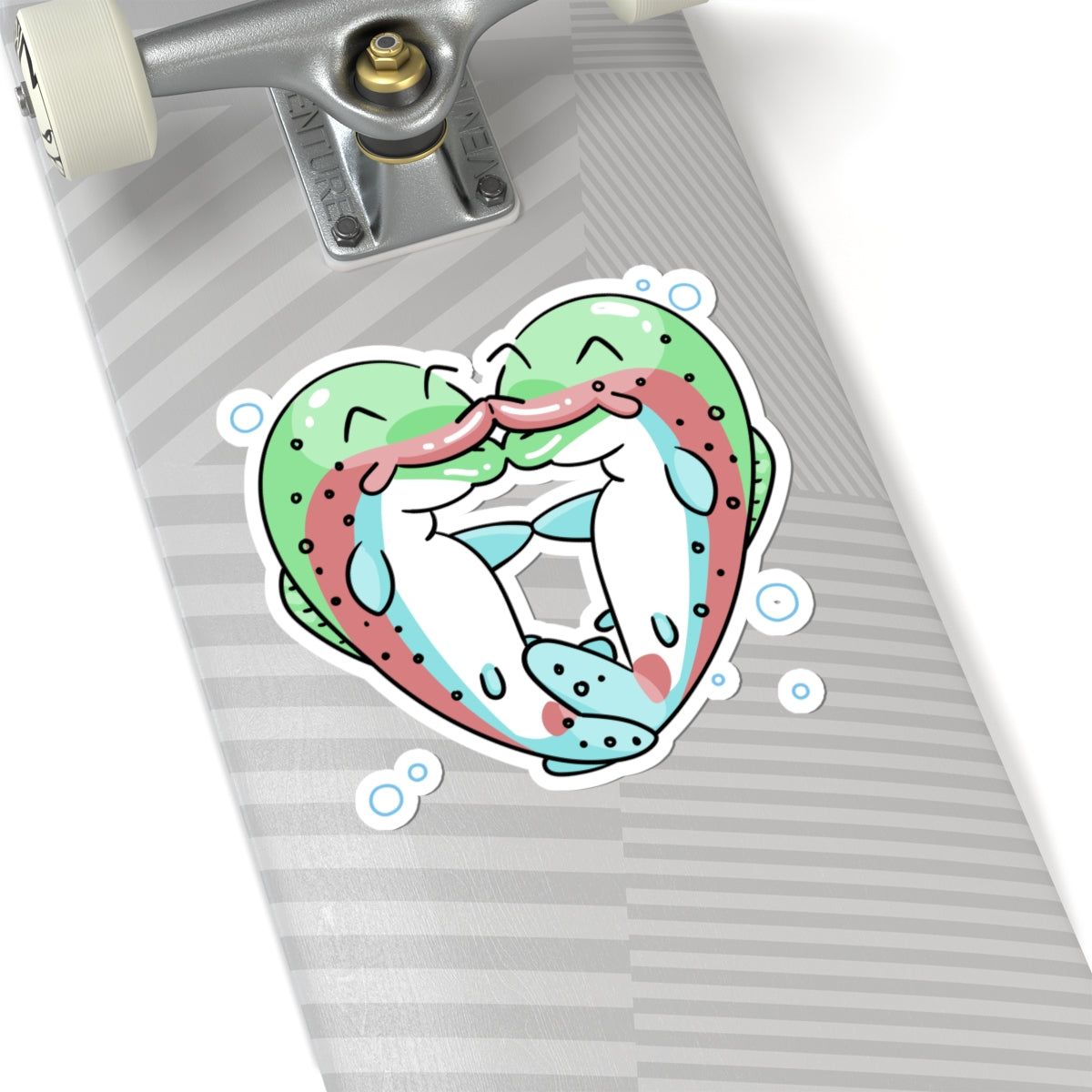 Trout Heart Kiss-Cut Sticker - Waterproof Vinyl Decal for Fishing Lovers, Cute Angler Gift, Laptop & Water Bottle Decor