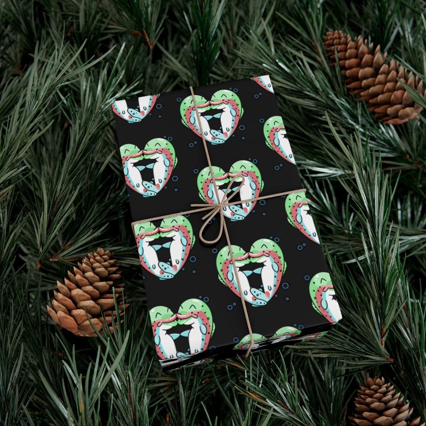 Trout Heart Gift Wrap Paper - Fun & Festive Wrapping for Birthdays, Holidays, Showers, and Every Occasion, Cute Patterns, Eco-Friendly