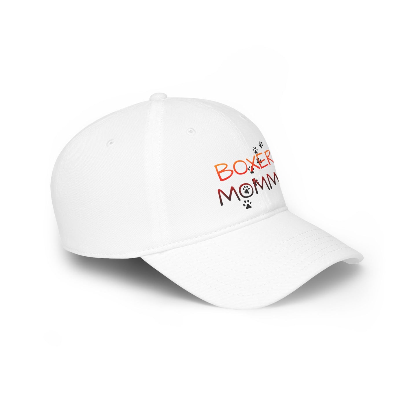 Boxer Momma Low Profile Baseball Cap, Adjustable Hat for Dog Lovers, Casual Outdoor Hat, Gift for Boxer Moms