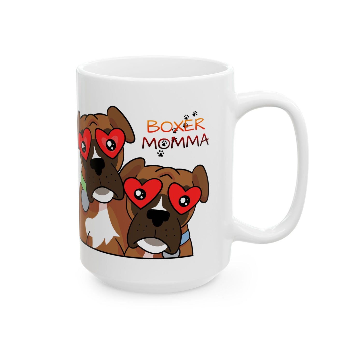 Boxer Momma Ceramic Mug - Cute Dog Mom Gift, Personalized Coffee Cup for Boxer Lovers, Durable Tea Cup, Dog Owner Present