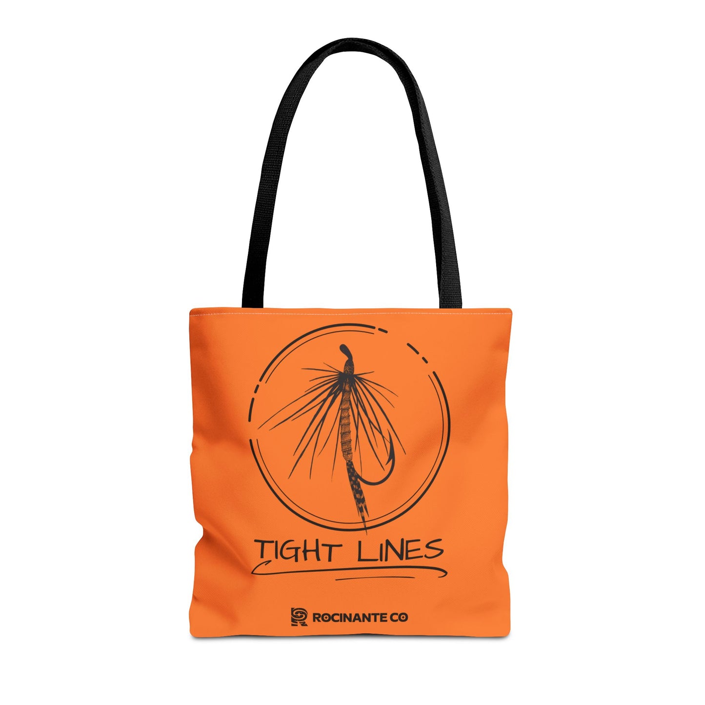 Tight Lines Tote Bag Orange, Durable Canvas Fishing, Beach, Market, Lightweight Reusable Grocery Bag, Outdoor Adventure Gift