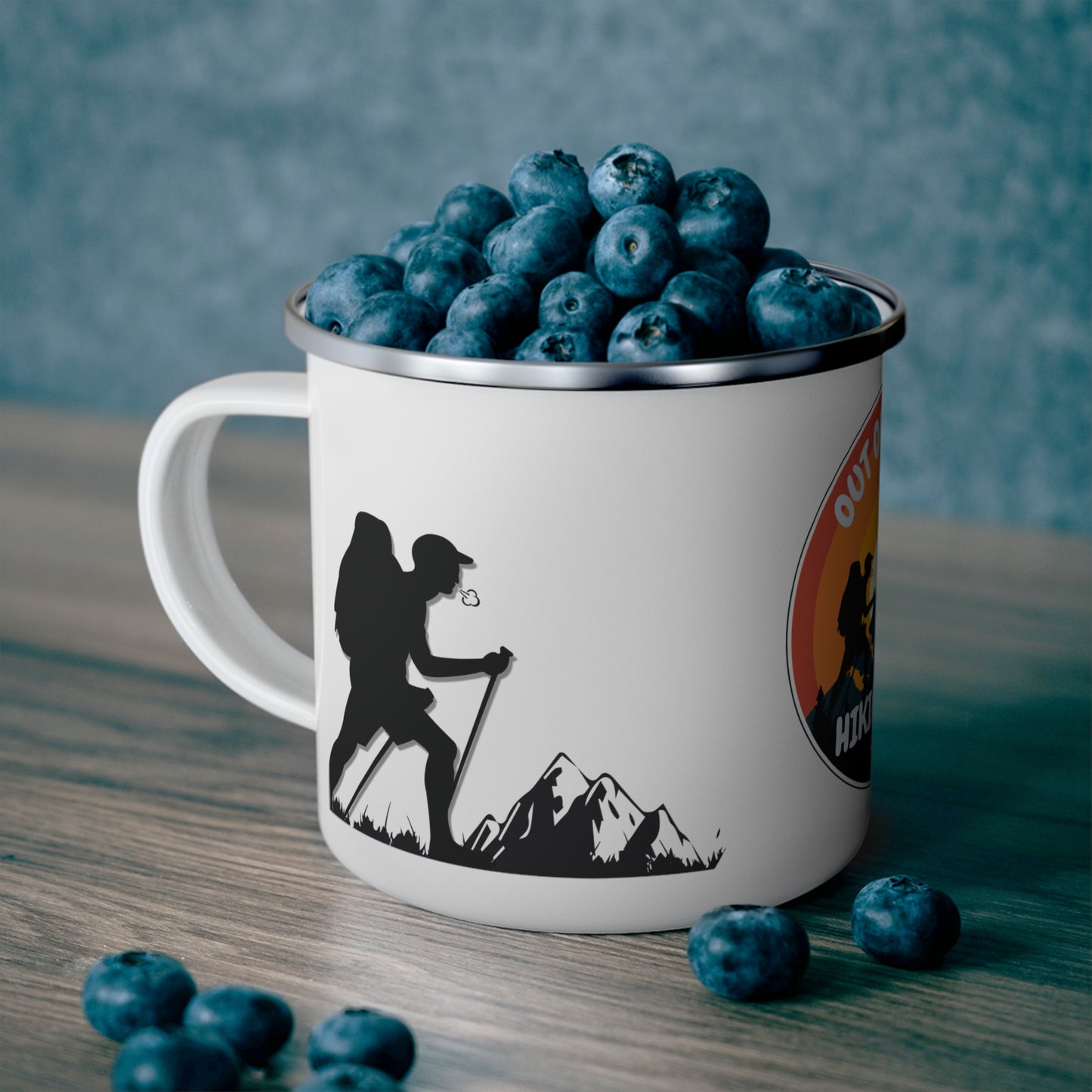 Out of Breath Hiking Club Enamel Camping Mug | Perfect Gift for Campers, Hikers, Nature Lovers, Travel Mugs