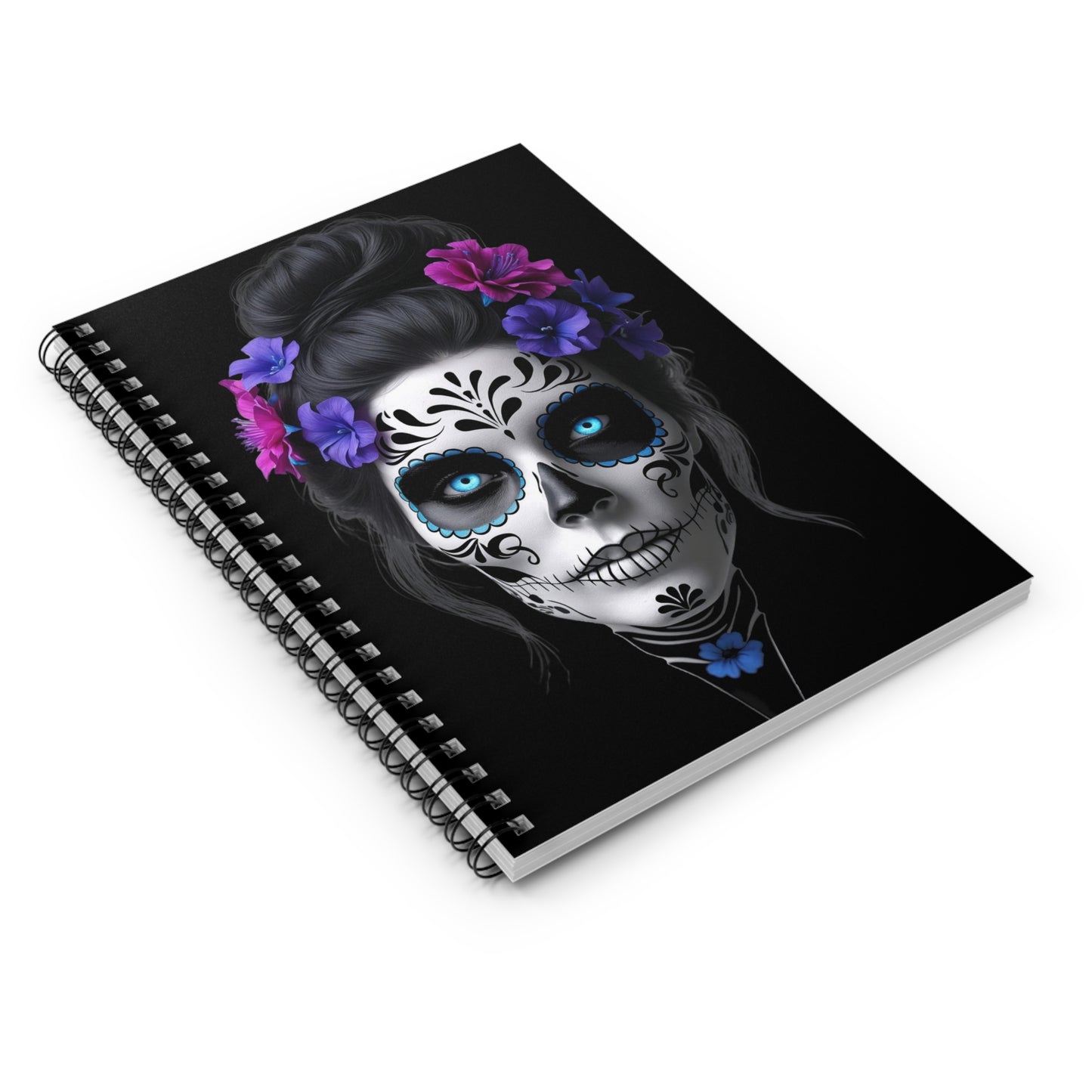 Day of the Dead Spiral Notebook - Skull Design, Journal for Writing, Sketching, or Planning, Unique Gift for Artists, Students