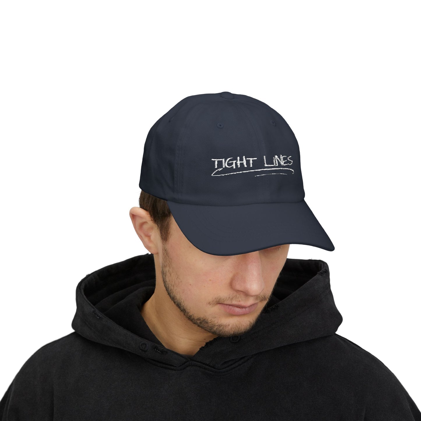 Tight Lines Embroidered Hat (Light Logo)