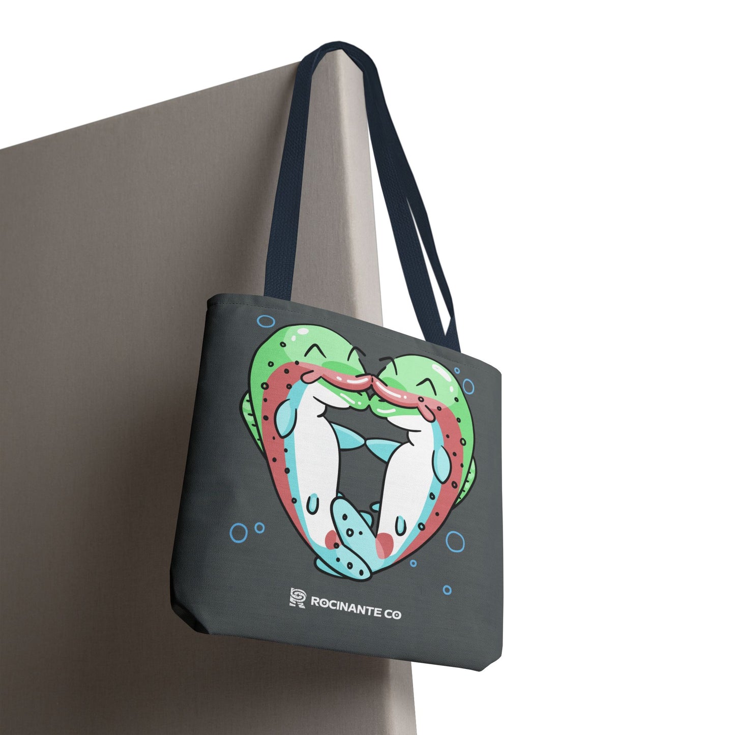 Trout Heart Tote Bag Grey - Eco-Friendly Reusable Shopper, Durable Canvas Carryall for Everyday Use & Gift Idea